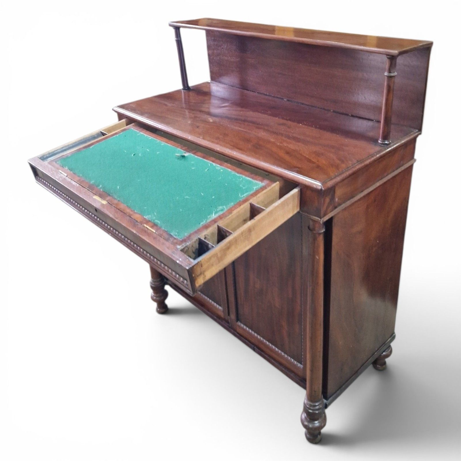 Antique Regency Style Mahogany Chiffonier Side Cabinet Writing Desk Cupboard photo buy