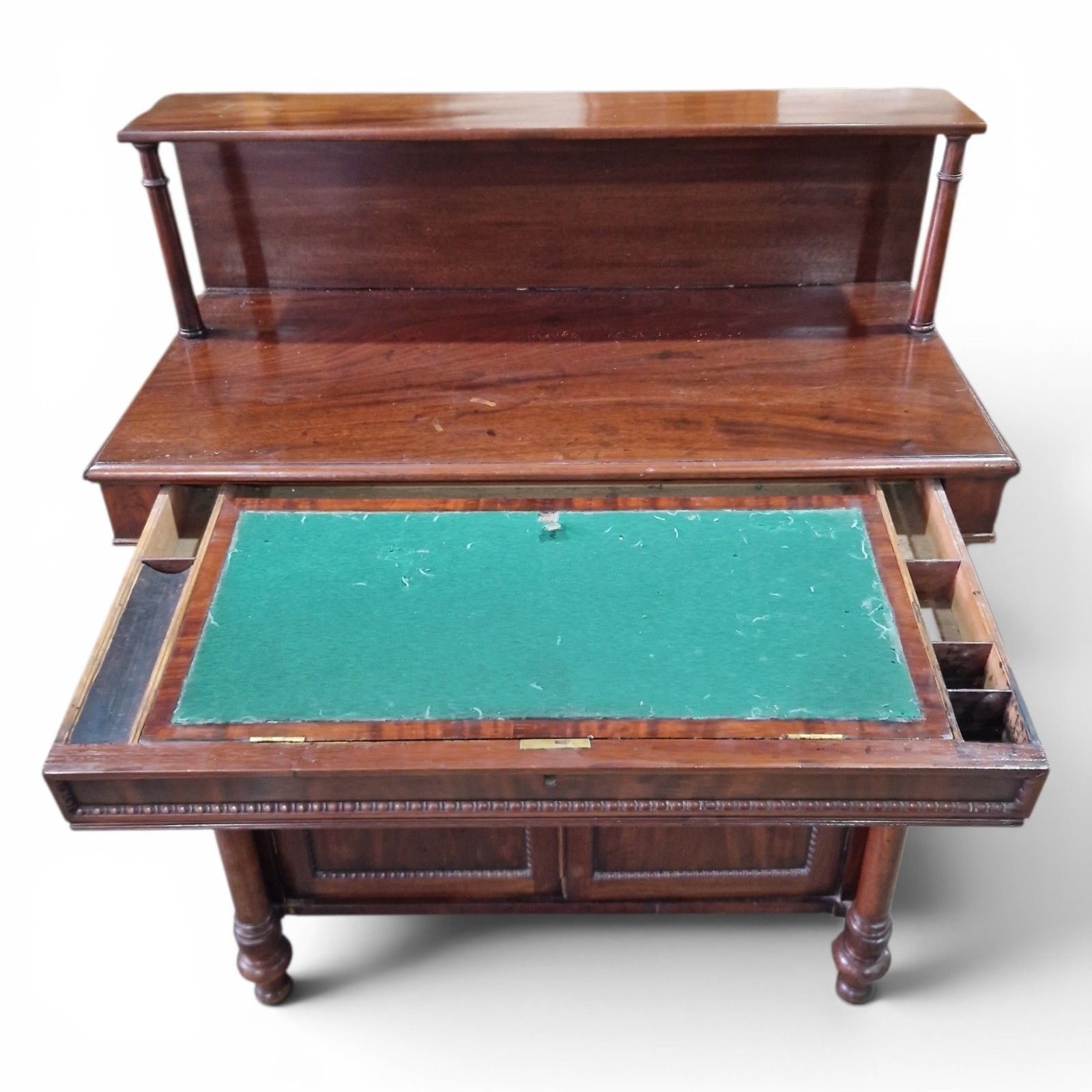photo furniture Antique Regency Style Mahogany Chiffonier Side Cabinet Writing Desk Cupboard