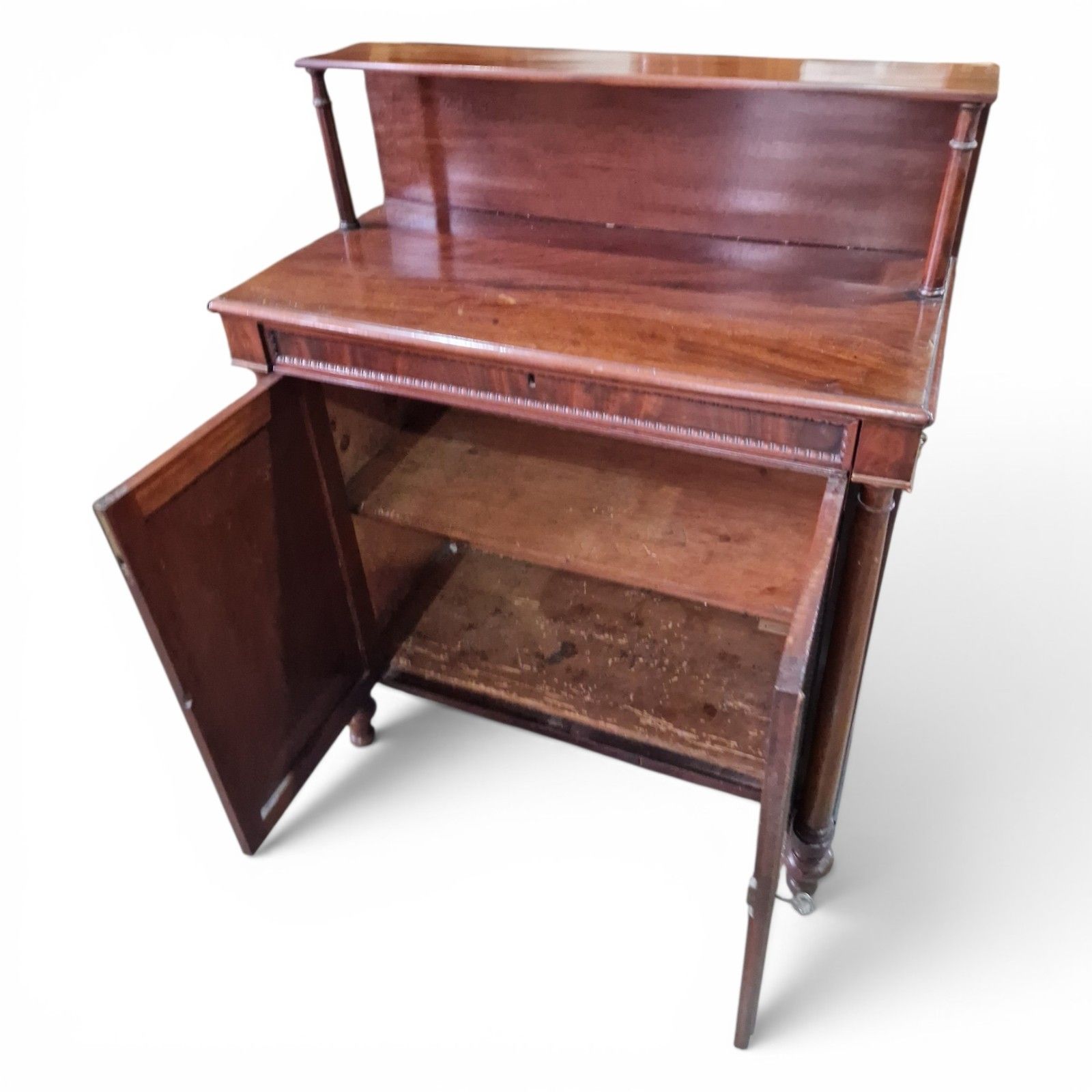 photo vintage Antique Regency Style Mahogany Chiffonier Side Cabinet Writing Desk Cupboard