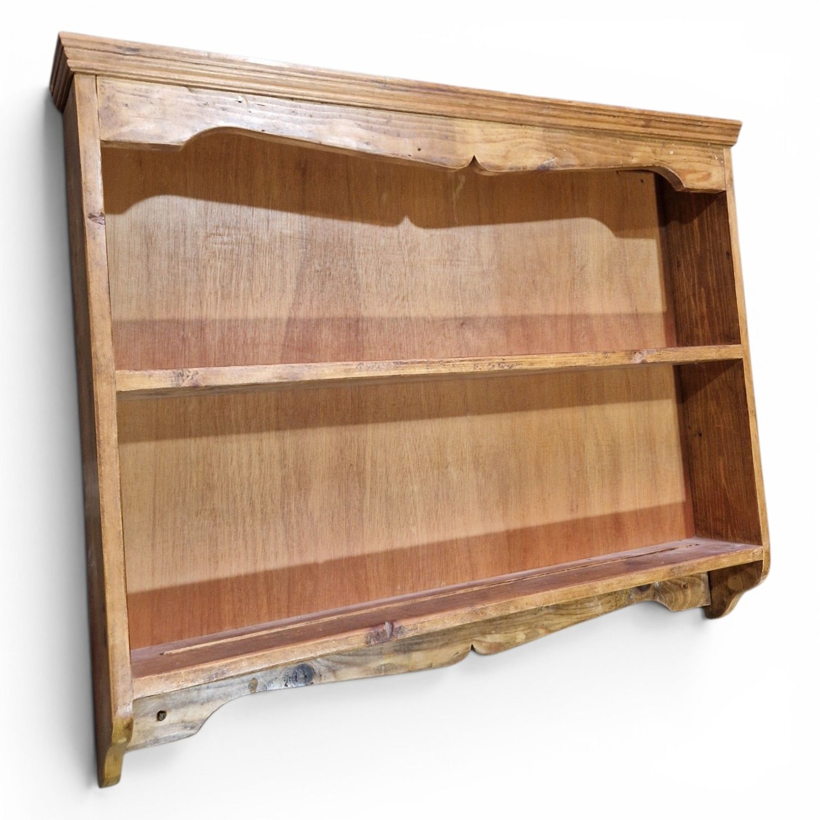 Rustic Farmhouse Pine Wall Shelves Country Kitchen Display Shelf Storage Rack