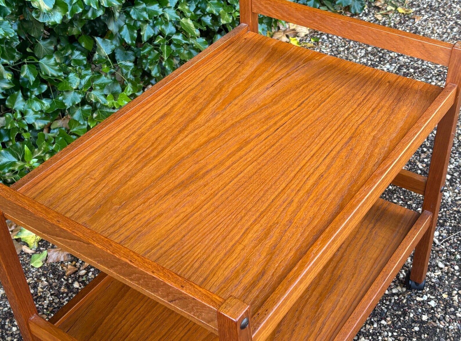 photo for sale Danish Mid Century Two Tier Teak Trolley On Castors