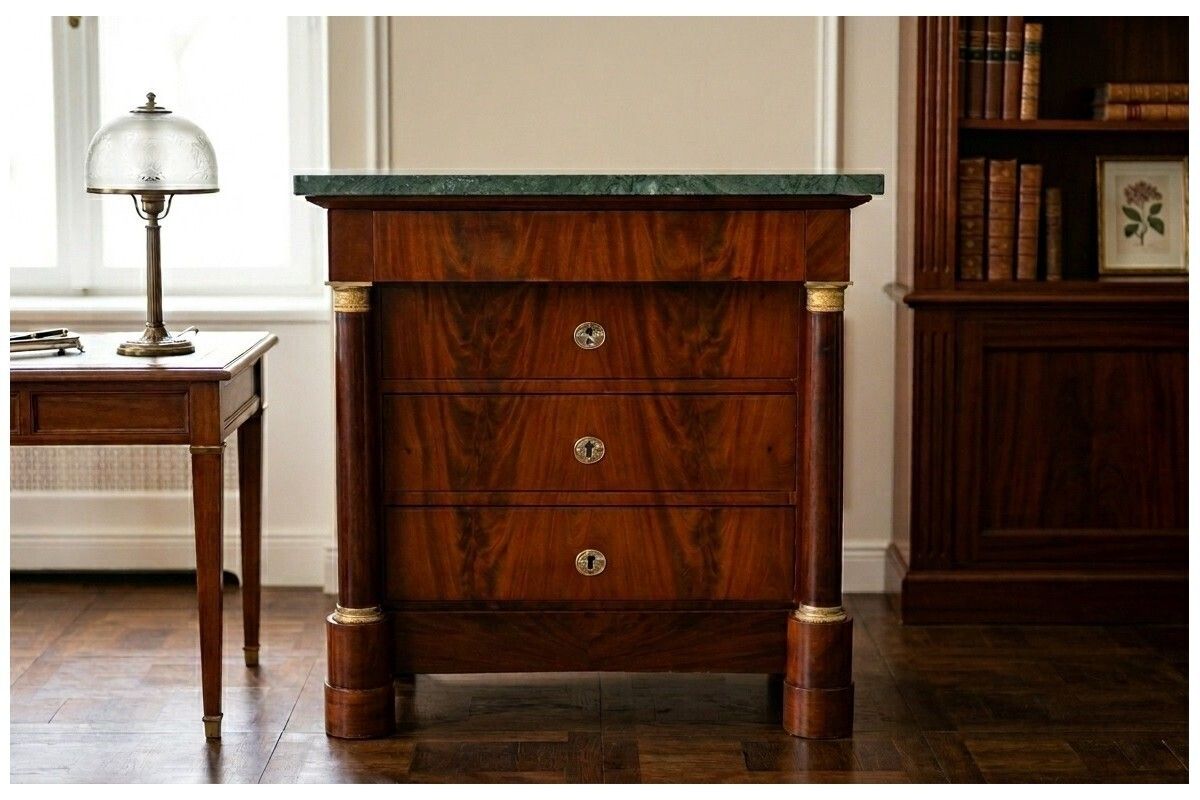 Antique Chest Of Drawers With A Stone Top, France, Circa 1880. After Renovation.