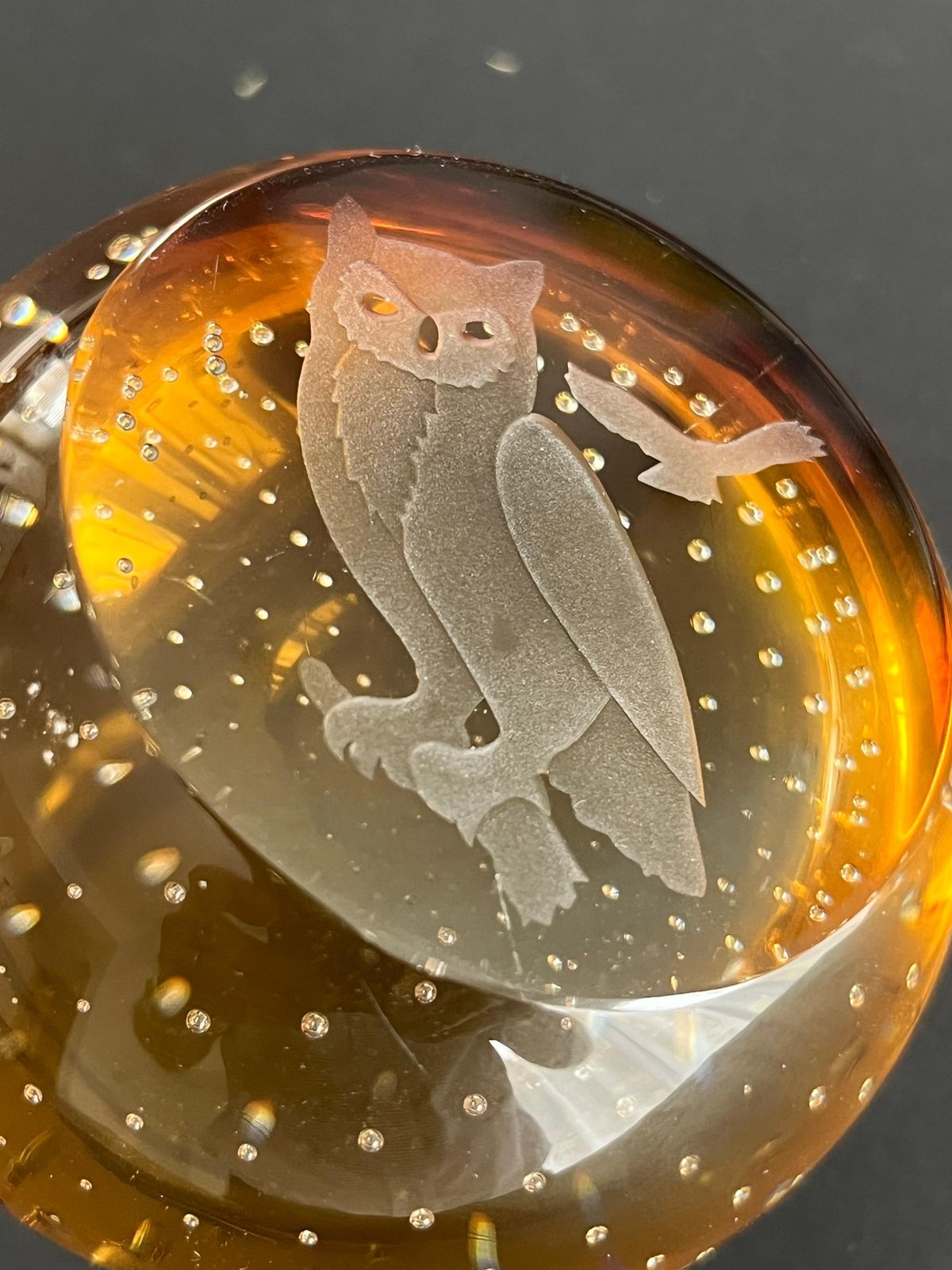 Caithness Glass Paperweight. Wise Old Owls, Scotland Circa 1980s photo 195.0