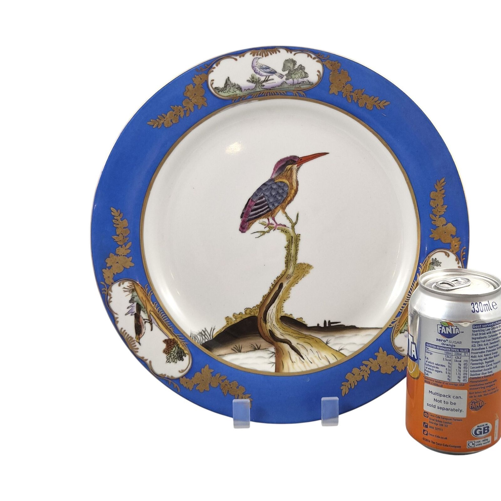 Chelsea House Royal Blue Bird Display Plates, Set Of Four, C.1980s photo for sale