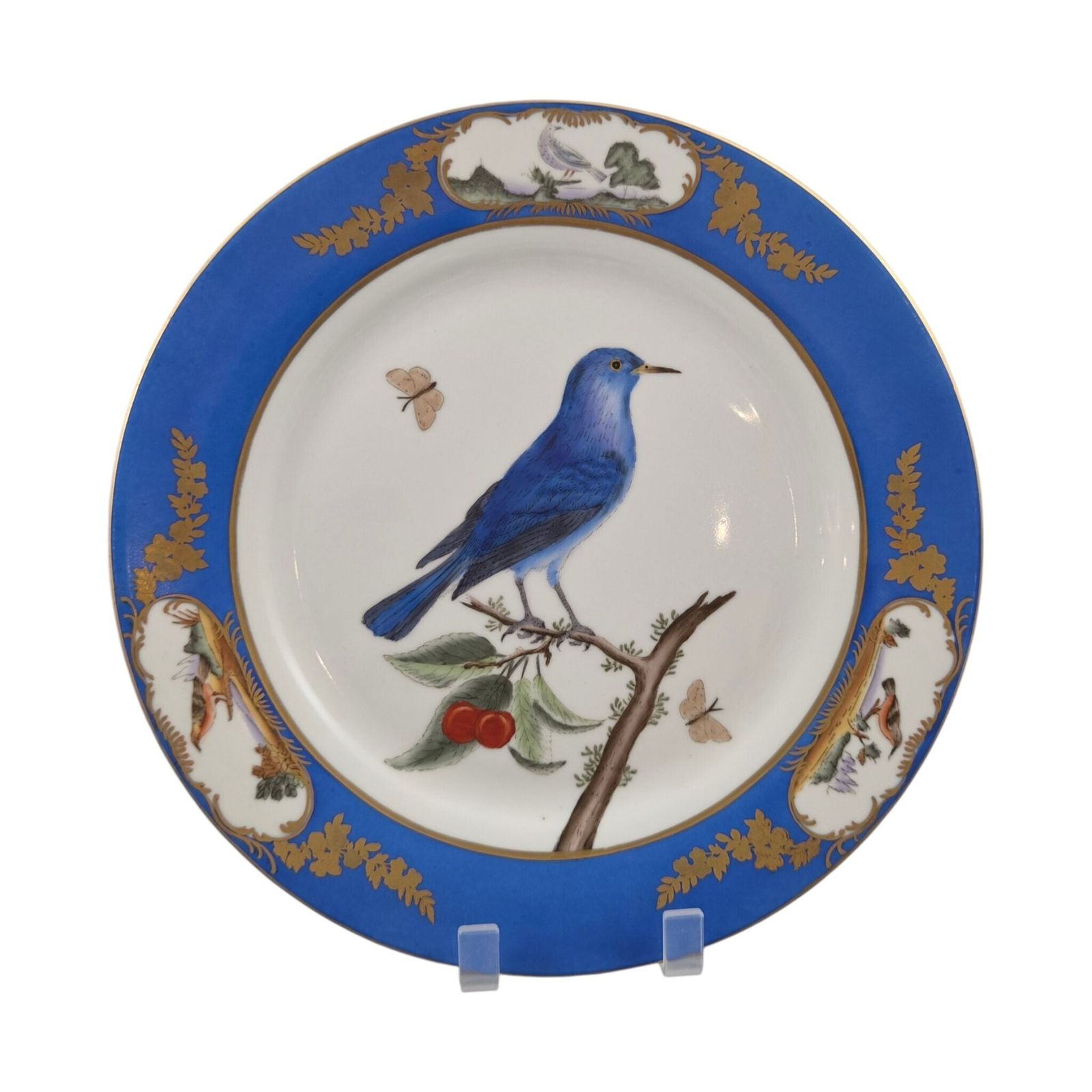Chelsea House Royal Blue Bird Display Plates, Set Of Four, C.1980s photo buy