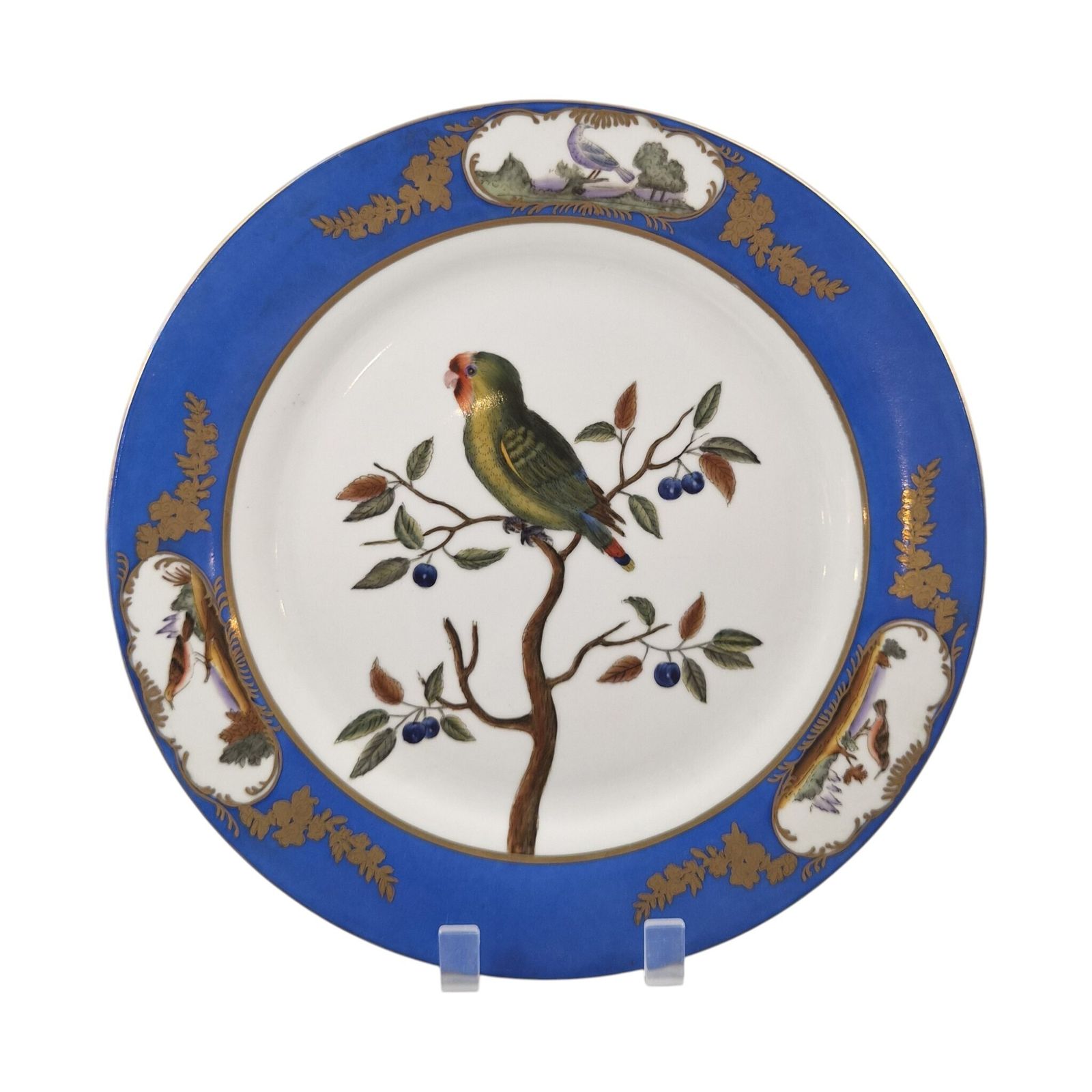 photo furniture Chelsea House Royal Blue Bird Display Plates, Set Of Four, C.1980s