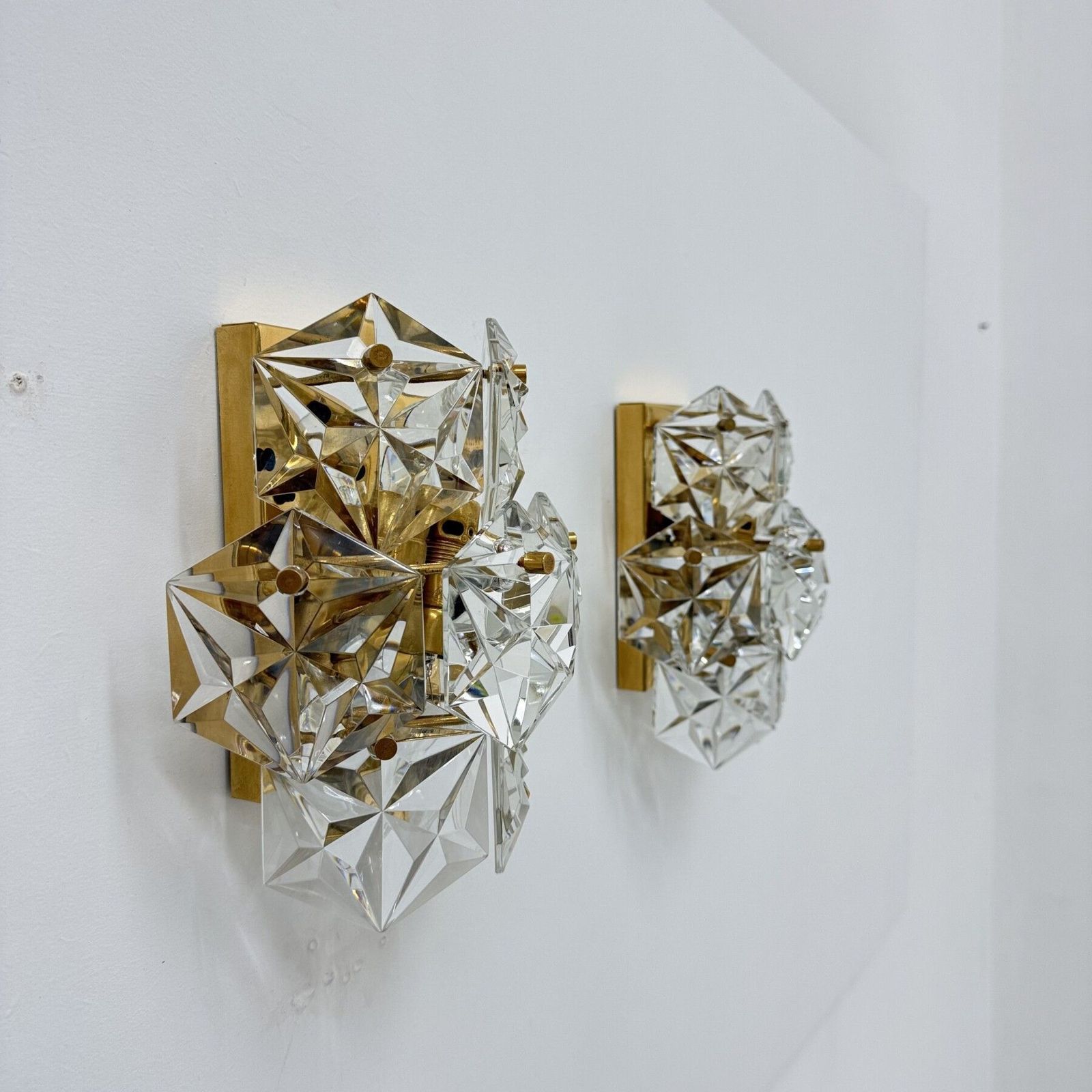 Mid Century Pair Of Crystal Sconce By Kinkeldey , Germany , 1970s photo buy
