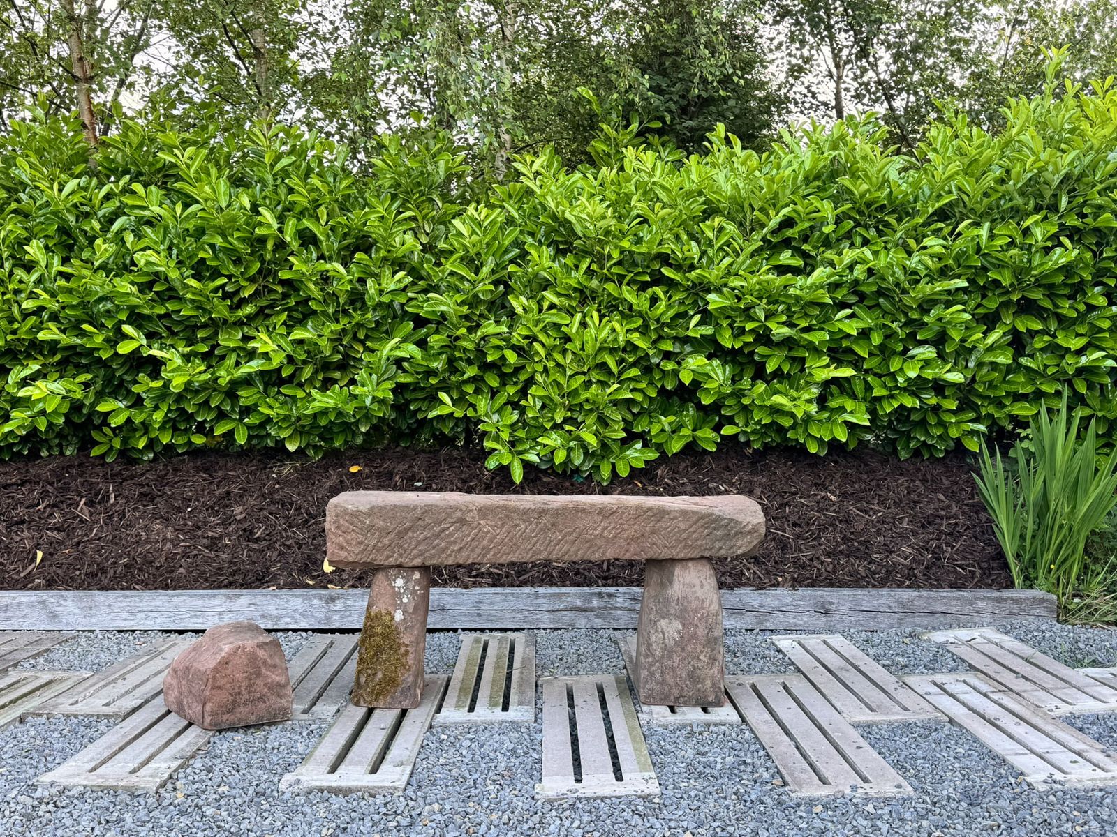 2350.0 Large Reclaimed Red Sandstone Garden Bench Seat, Circa 1860 photo