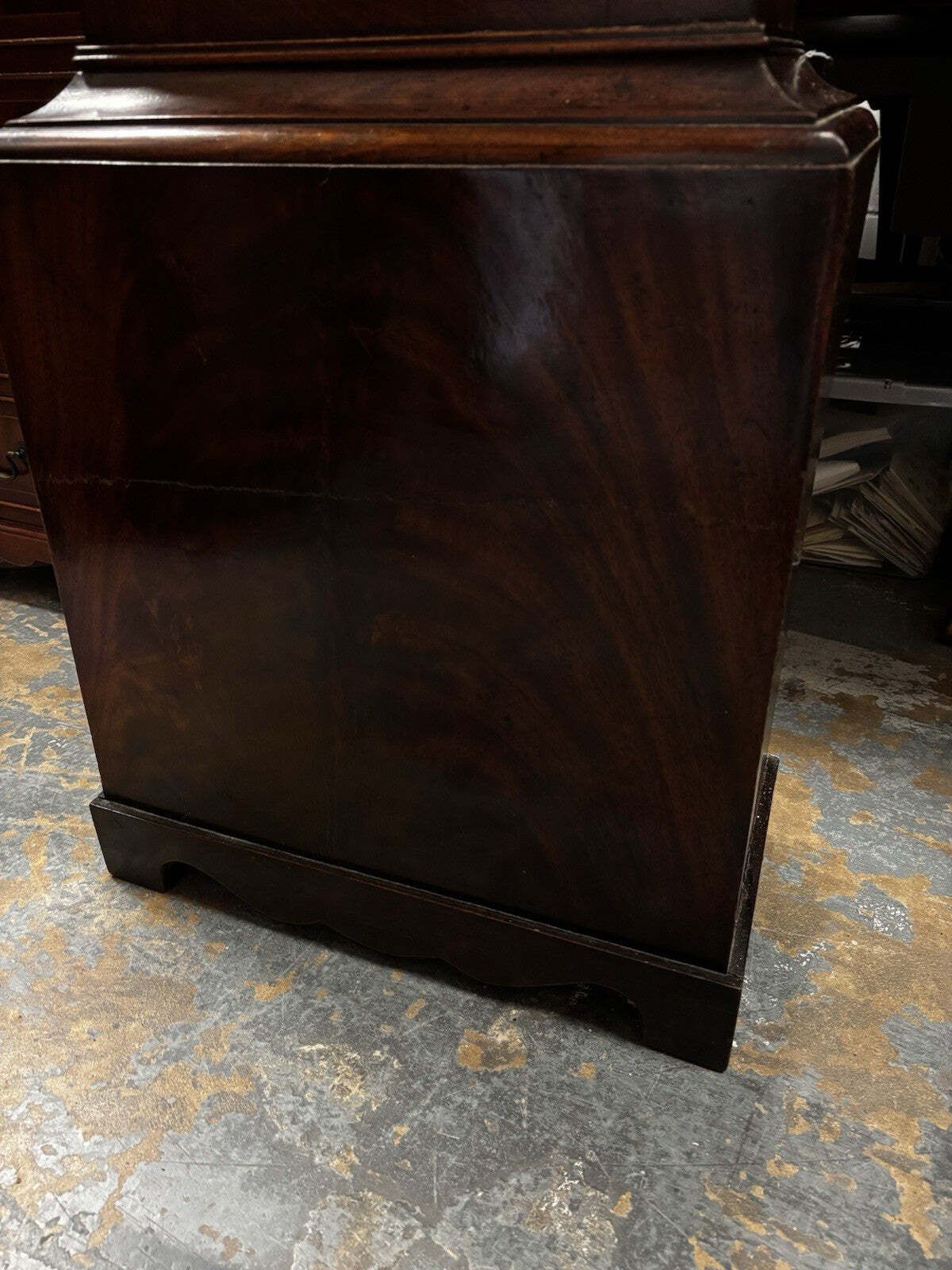 photo vintage Georgian Mahogany Longcase Clock, Silvered Dial. 8 Day