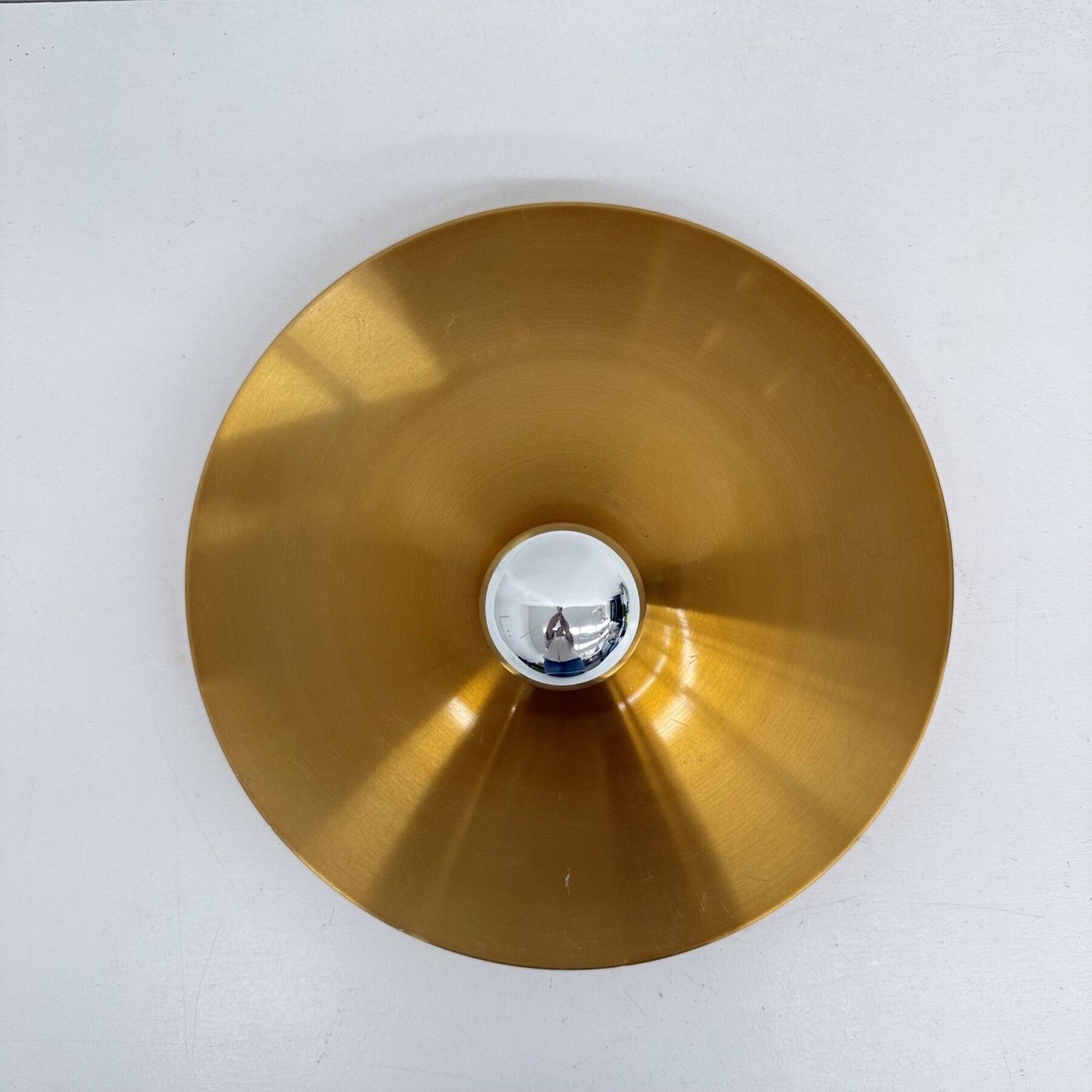 294.0 Vintage Rose Gold Disc Wall Lamp Sconce , 1970s Germany photo