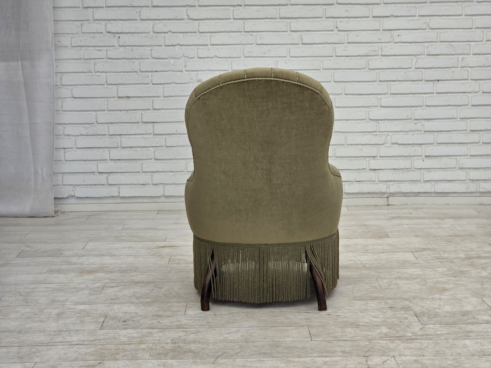 photo for sale 1960s, Danish Easy Chair, Original Green Furniture Velour.