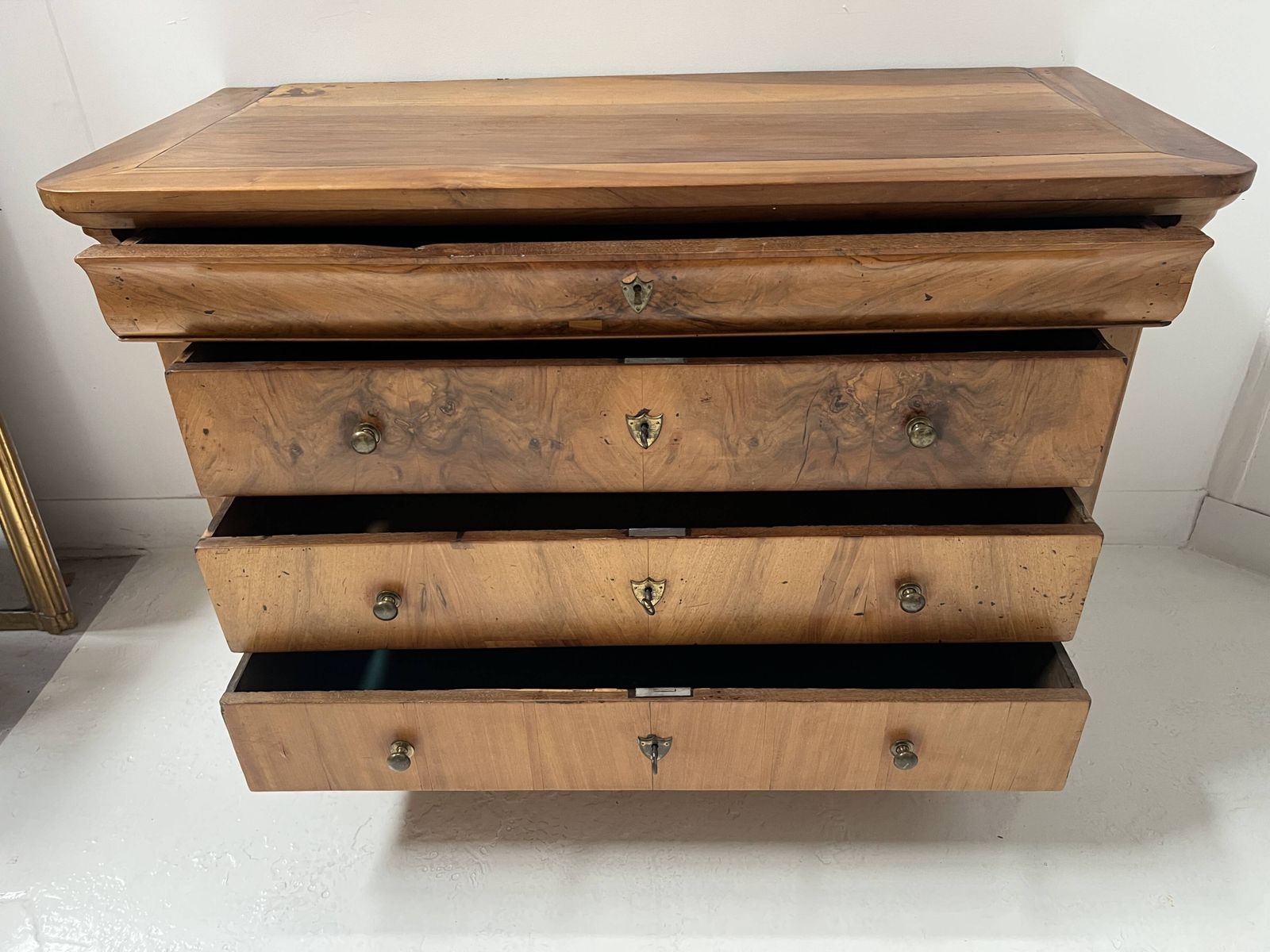 1089.0 Louis Philippe Chest Of Drawers In Solid Cherry Wood, 19th Century. photo