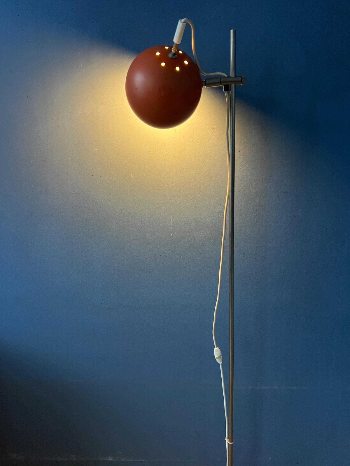 Mid Century Orange Eyeball Floor Lamp