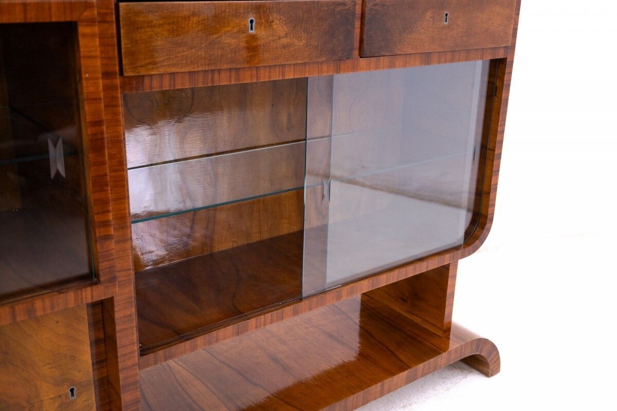 Unusual Art Deco Display Cabinet, Poland, 1930s. photo vintage
