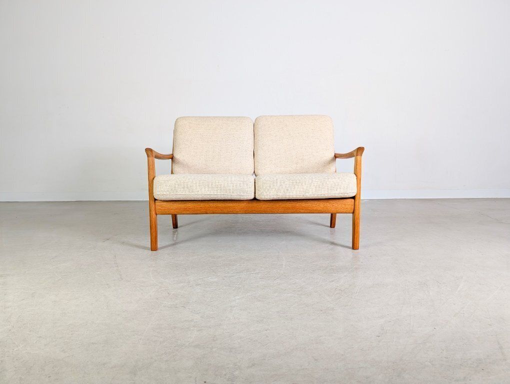 Two Seater Sofa Couch France & Søn Ole Wanscher Senator Teak photo Furniture