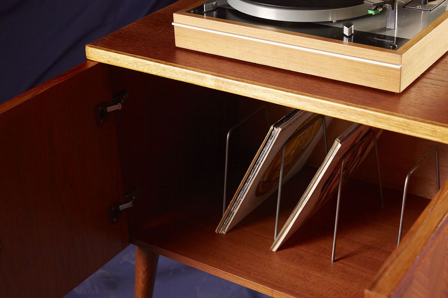 Mid Century Vintage G Plan Chevron Teak Record Cabinet Vinyl Lp photo Furniture