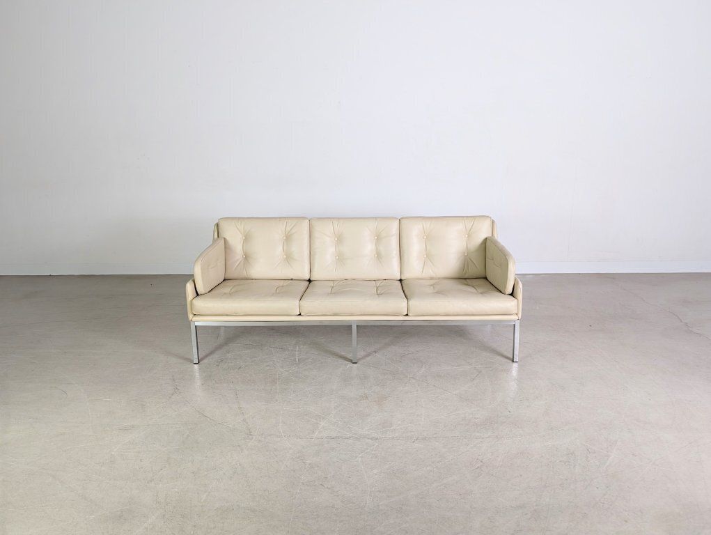 Original Roland Rainer Leather Sofa Couch, Wk Wohnen Vienna 1980 photo Furniture