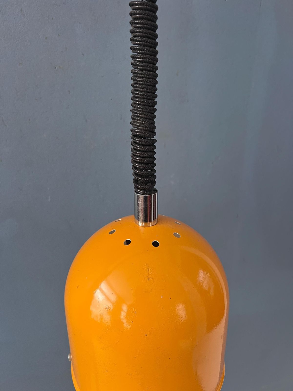 photo for sale Vintage Yellow Space Age Pendant Lamp, Mid Century Modern Hanging Light