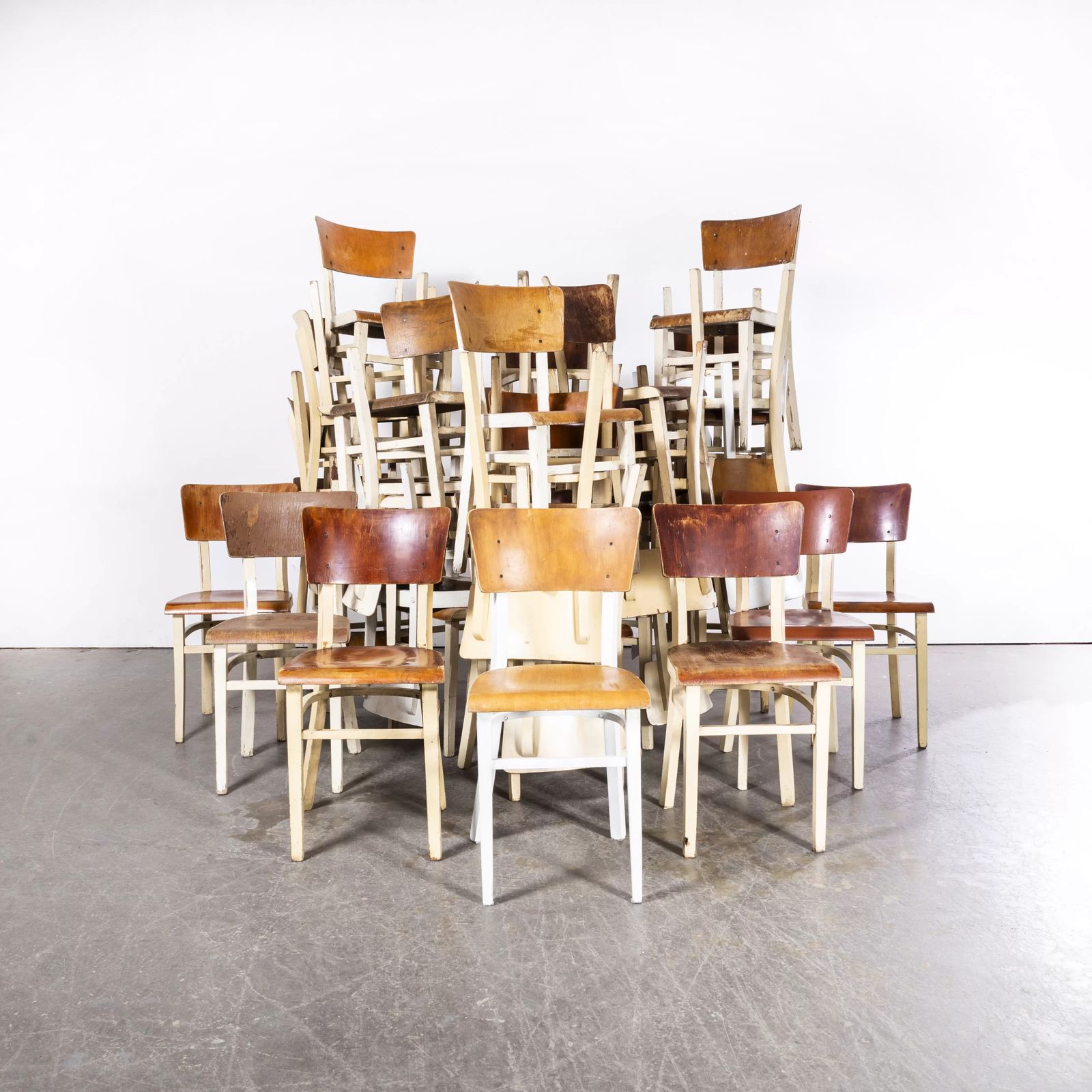 photo for sale 1950's Classic Elegant Bentwood Painted Dining Chair By Ton & Thonet
