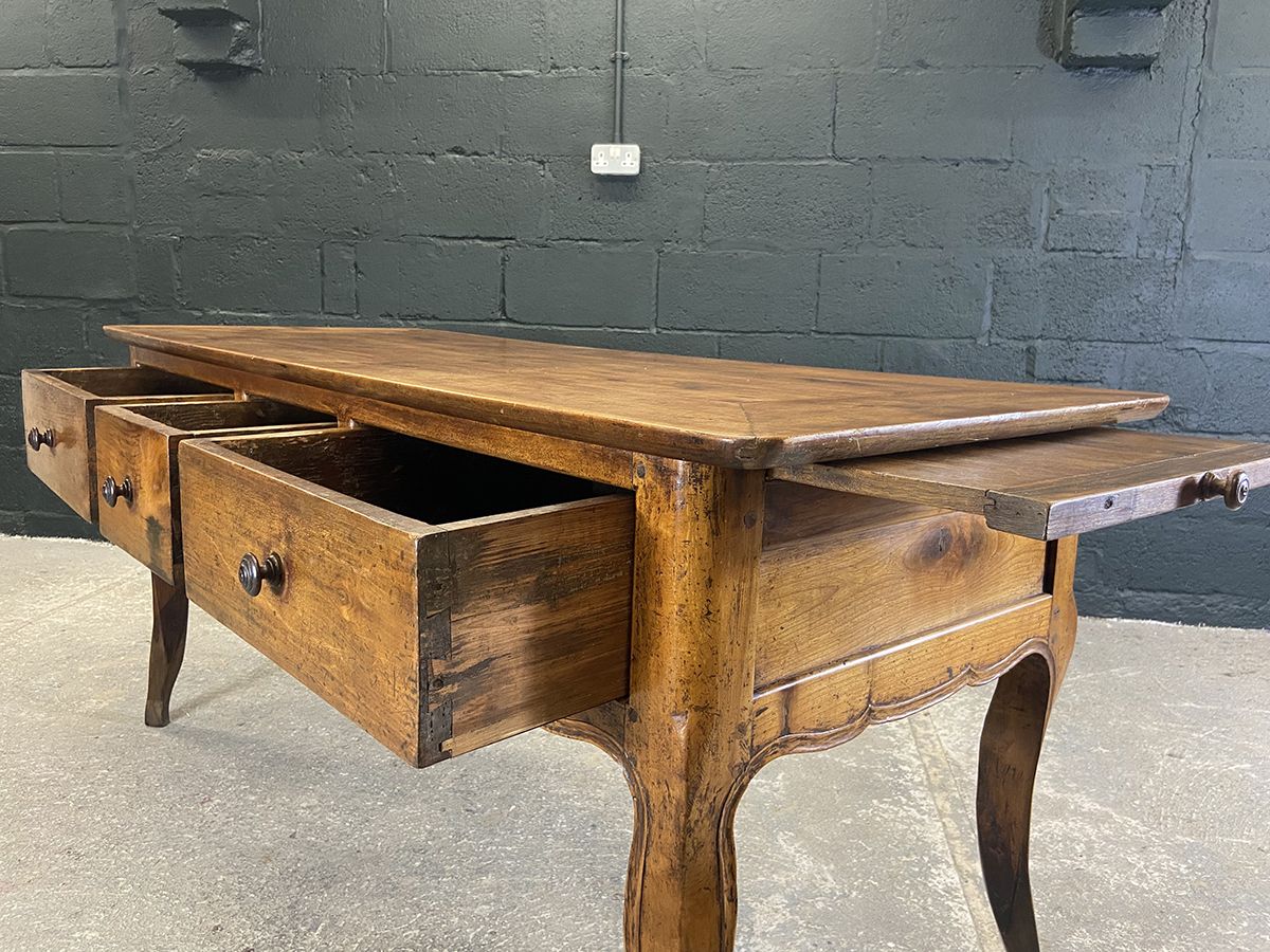 French Provincial Walnut Serving Table With Side Slide, Circa 1880 photo Furniture