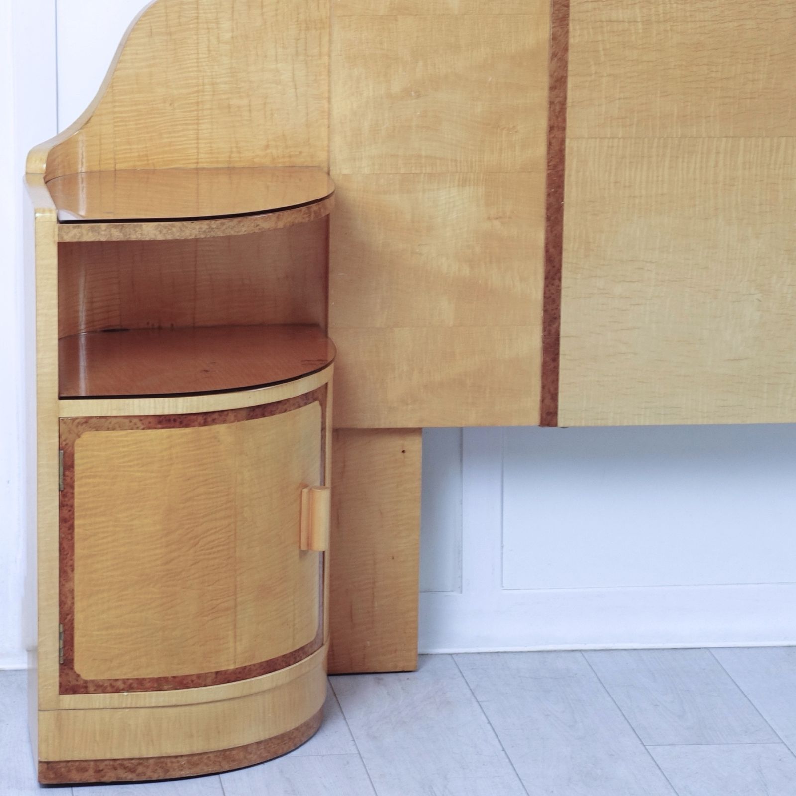 Art Deco Epstein Headboard & Bedside Cabinets C1930 photo for sale