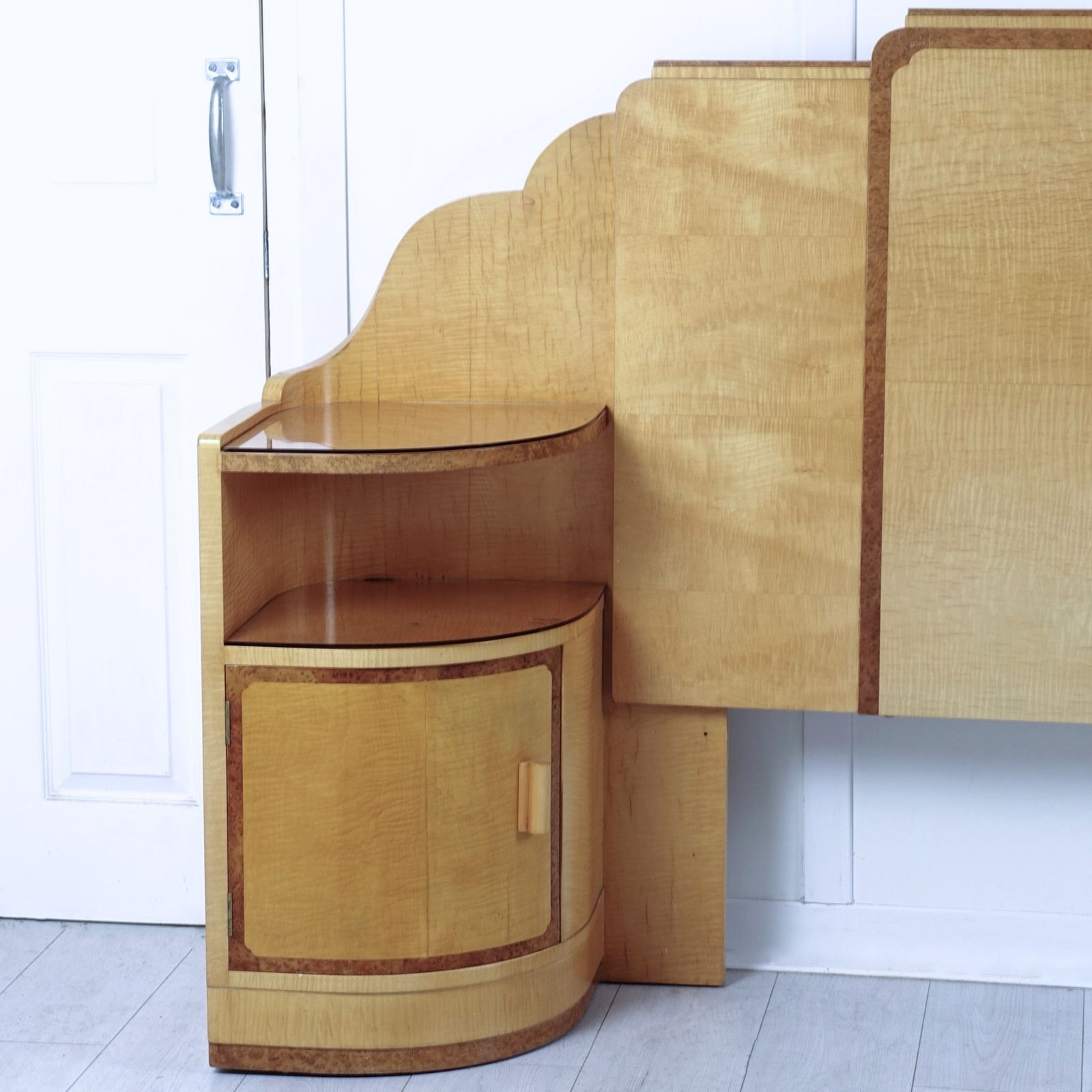 Art Deco Epstein Headboard & Bedside Cabinets C1930 photo Furniture