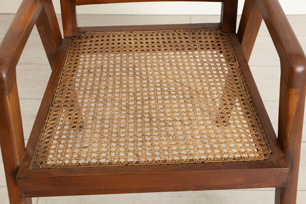 Teak & Cane Armchair Attributed To Balkrishna Vithaldas Doshi For The Indian Institute Of Management At Ahmedabad, 1962 photo vintage