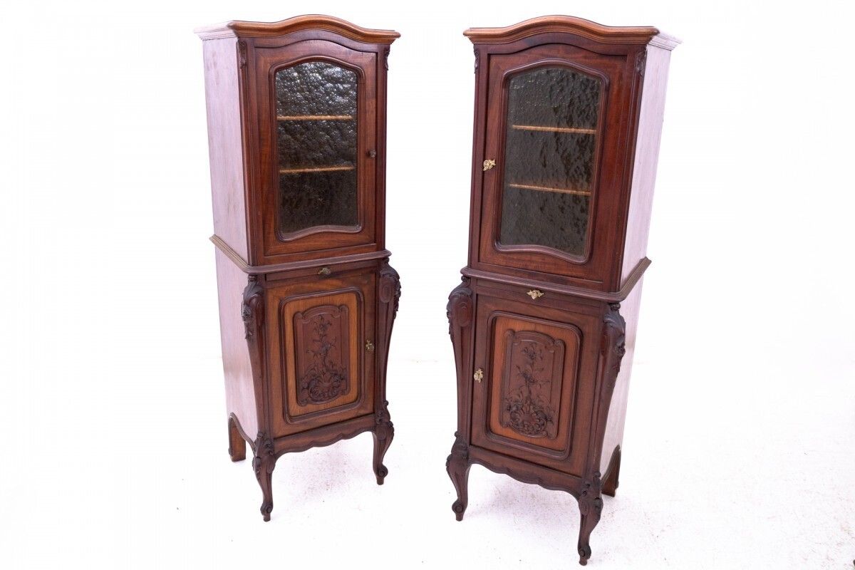 A Pair Of Interesting, Narrow Shop Windows, France, Circa 1900. photo furniture