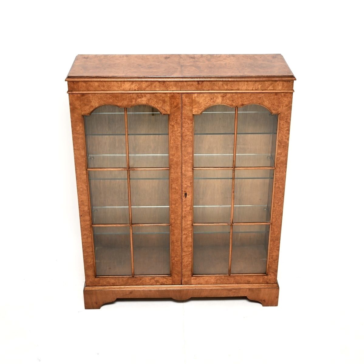 Antique Burr Walnut Bookcase, 1930s photo furniture