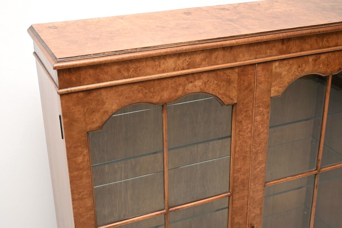 Antique Burr Walnut Bookcase, 1930s photo Furniture