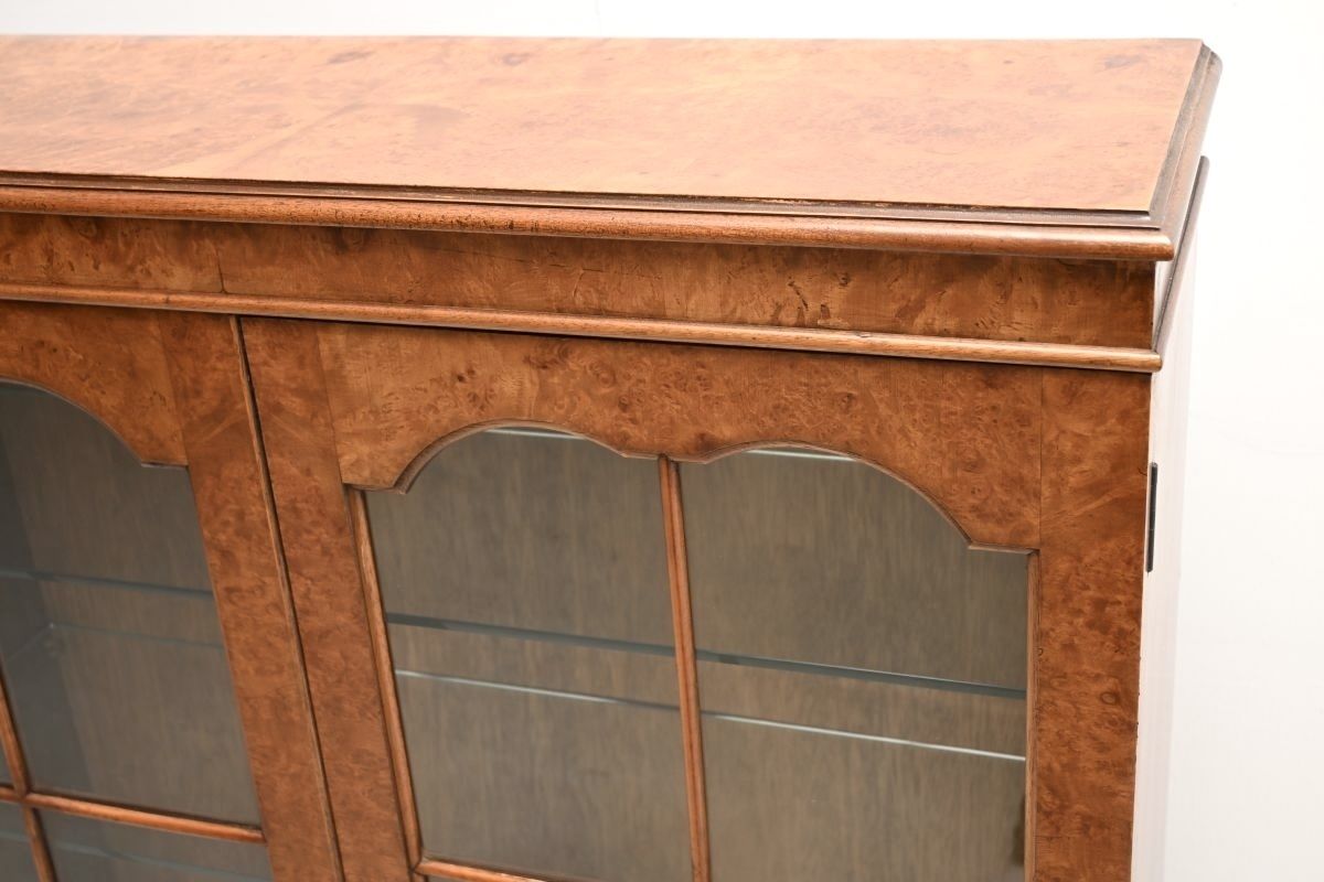 Antique Burr Walnut Bookcase, 1930s photo 748.0