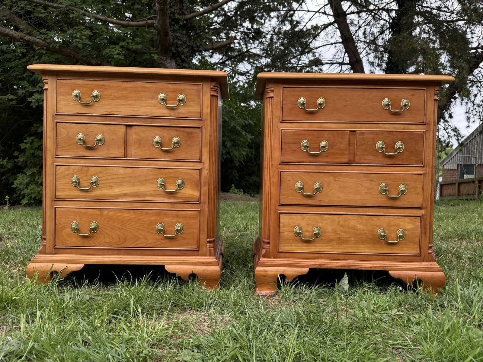 Pair Of Regency Style Bedside Tables Chest Of Drawers Stickley Side Tables photo vinterior