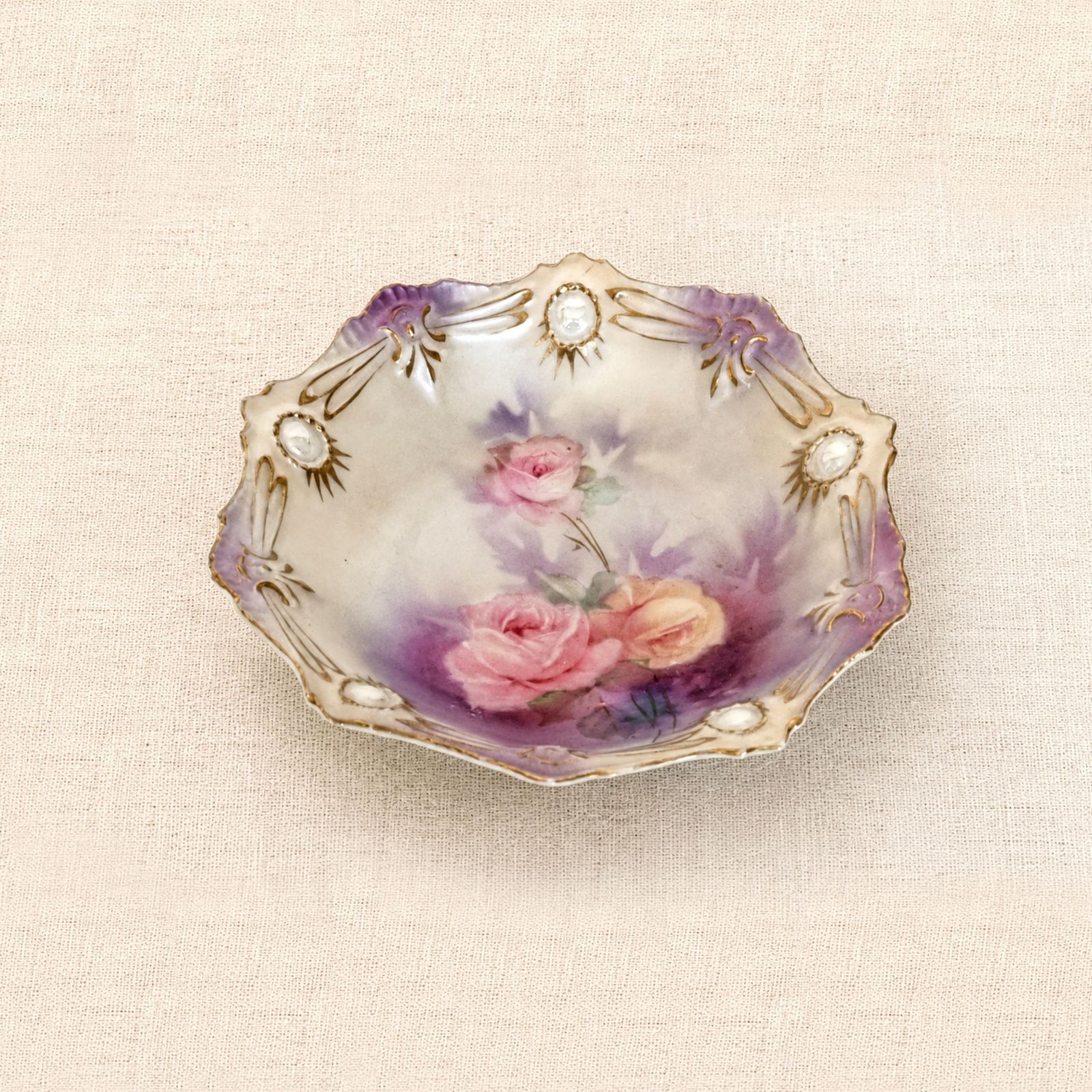 Klein antiek Shore Coggins Staffordshire rozenporseleinen schaaltje photo Woonaccessoires