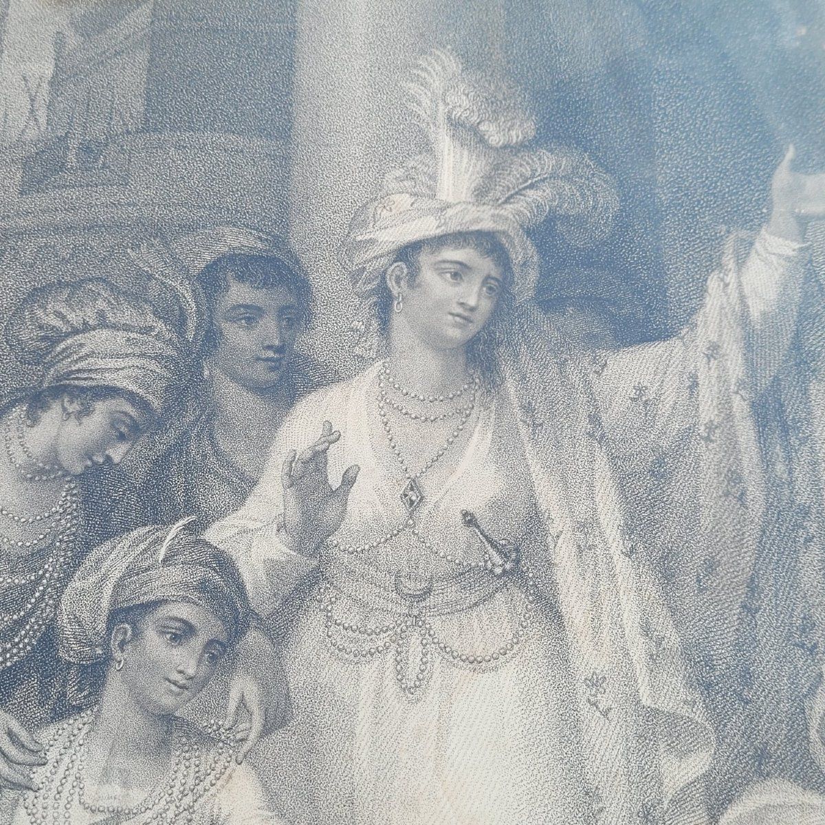 Departure Of Tippoo's Sons From Zenana, 78 x 66 cm, grande gravure encadrée, fin du XVIIIe siècle photo for sale