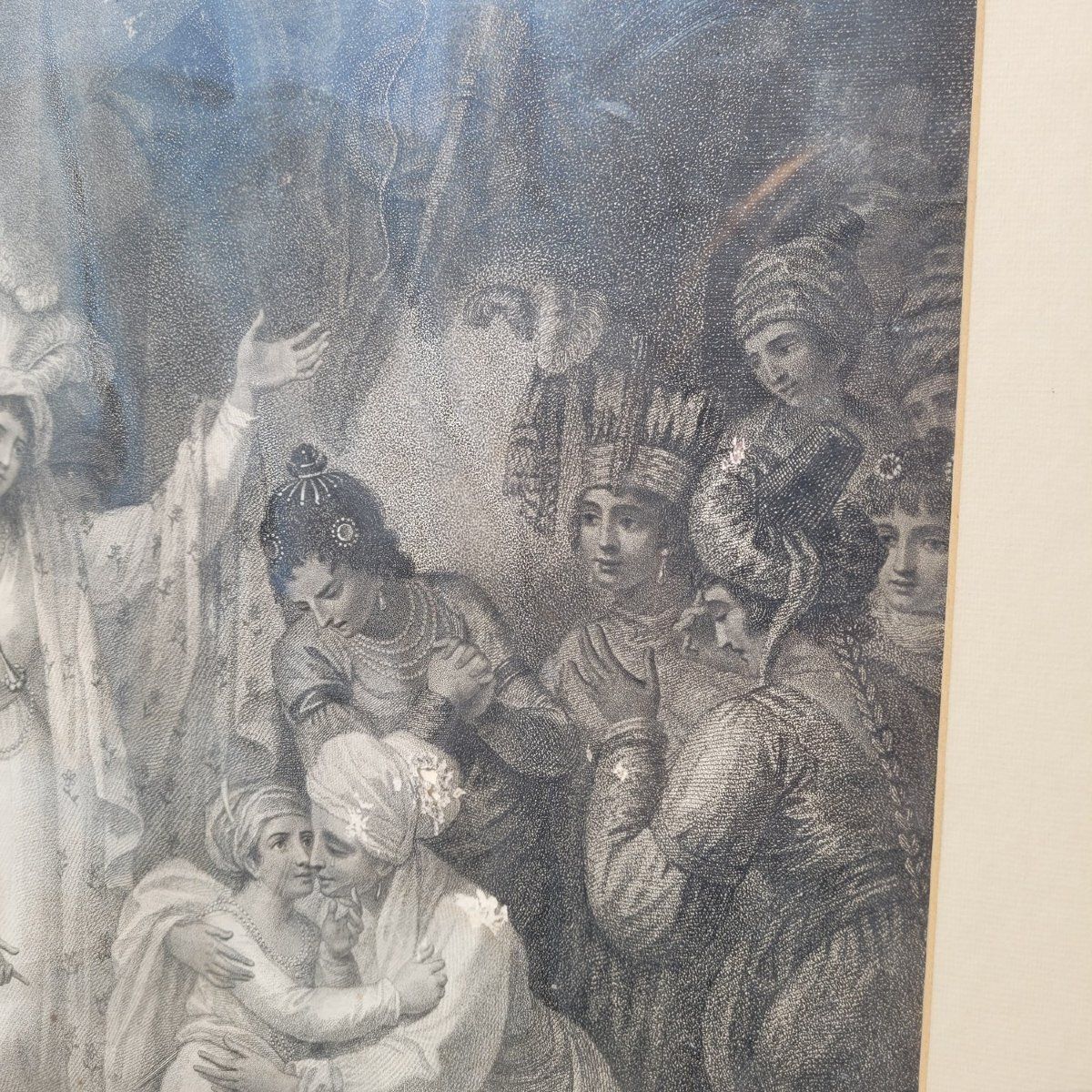 Departure Of Tippoo's Sons From Zenana, 78 x 66 cm, grande gravure encadrée, fin du XVIIIe siècle photo buy