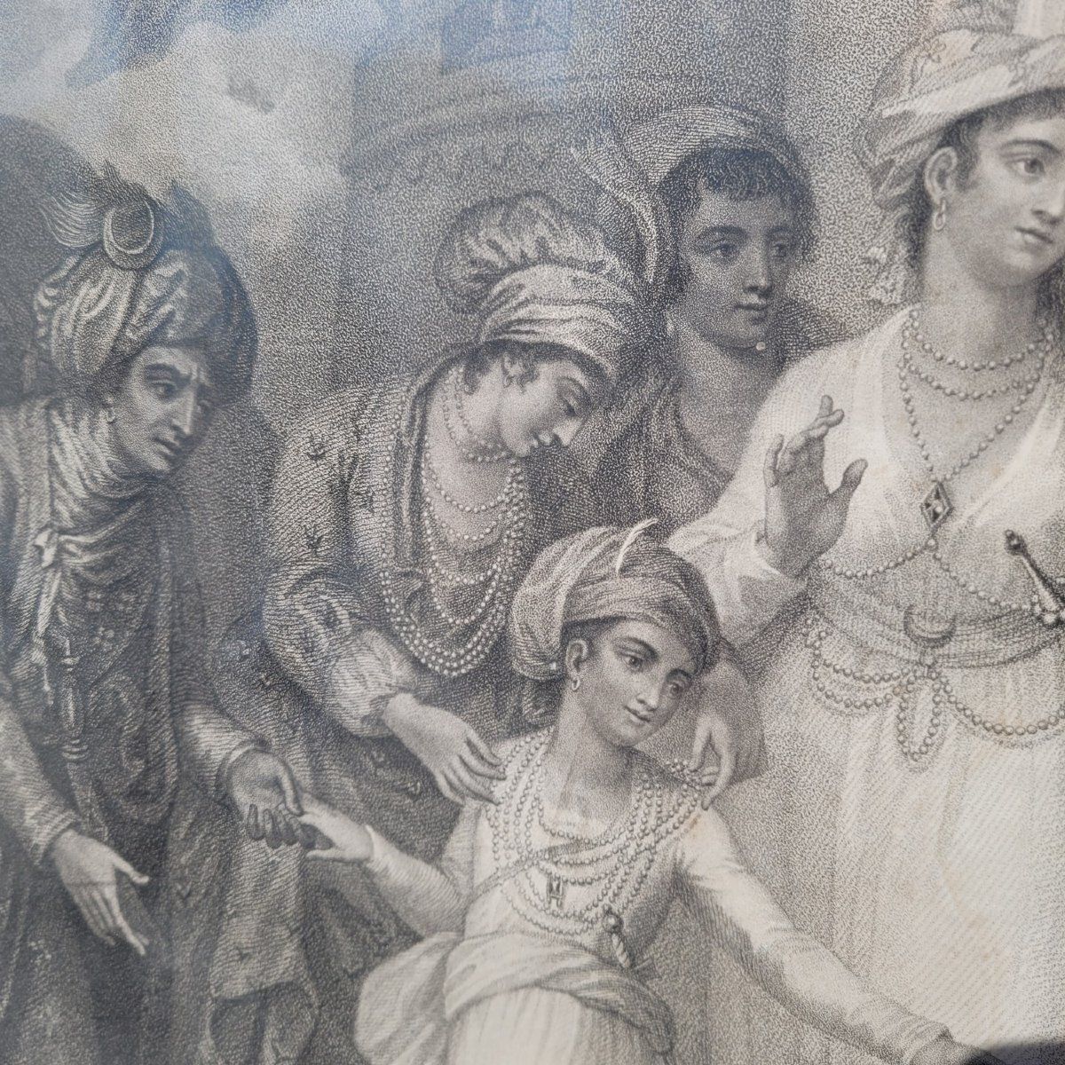 Art Departure Of Tippoo's Sons From Zenana, 78 x 66 cm, grande gravure encadrée, fin du XVIIIe siècle photo