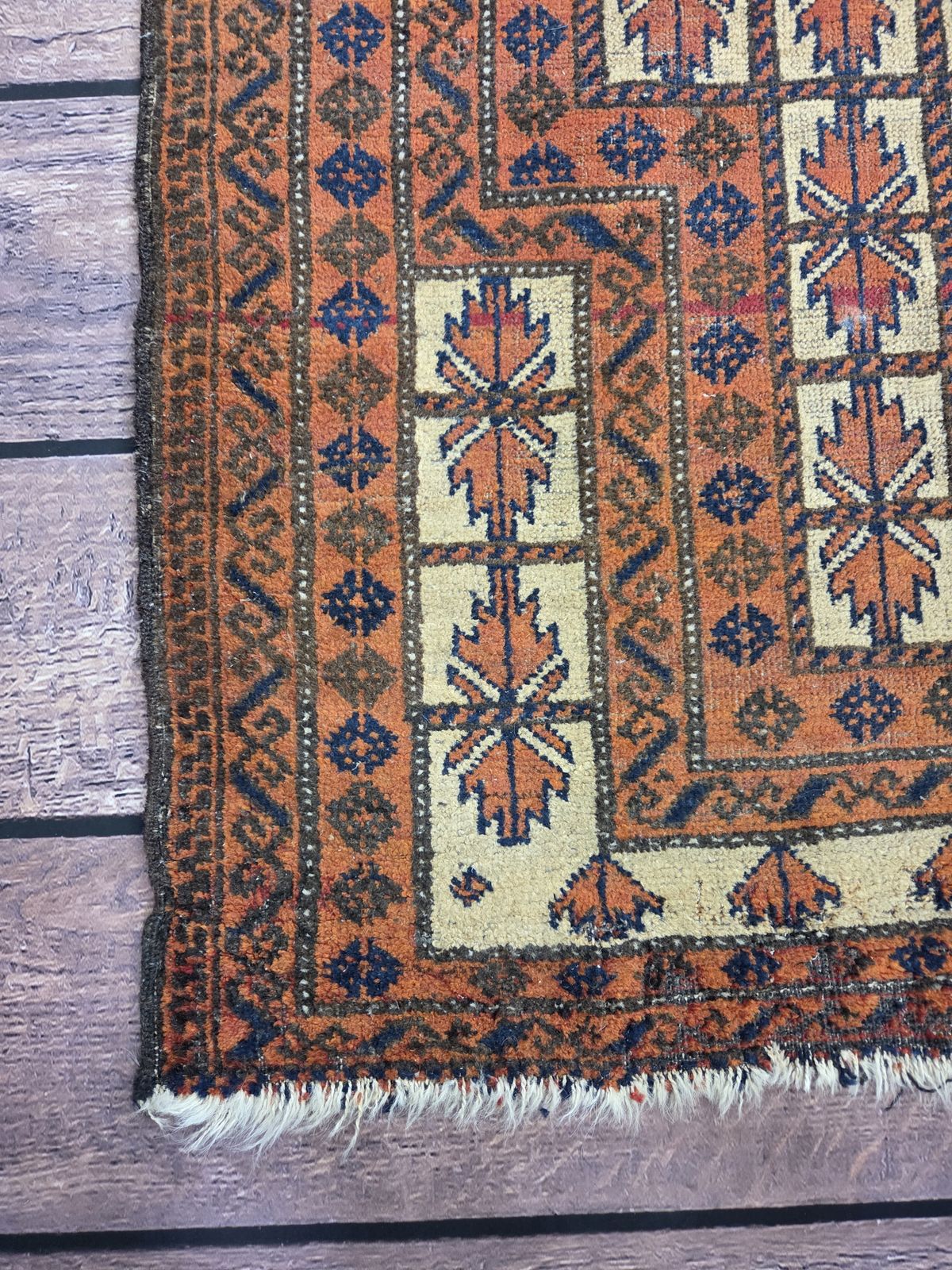 Vintage Hand Knotted Middle Eastern Tribal Wool Rug photo Textiles