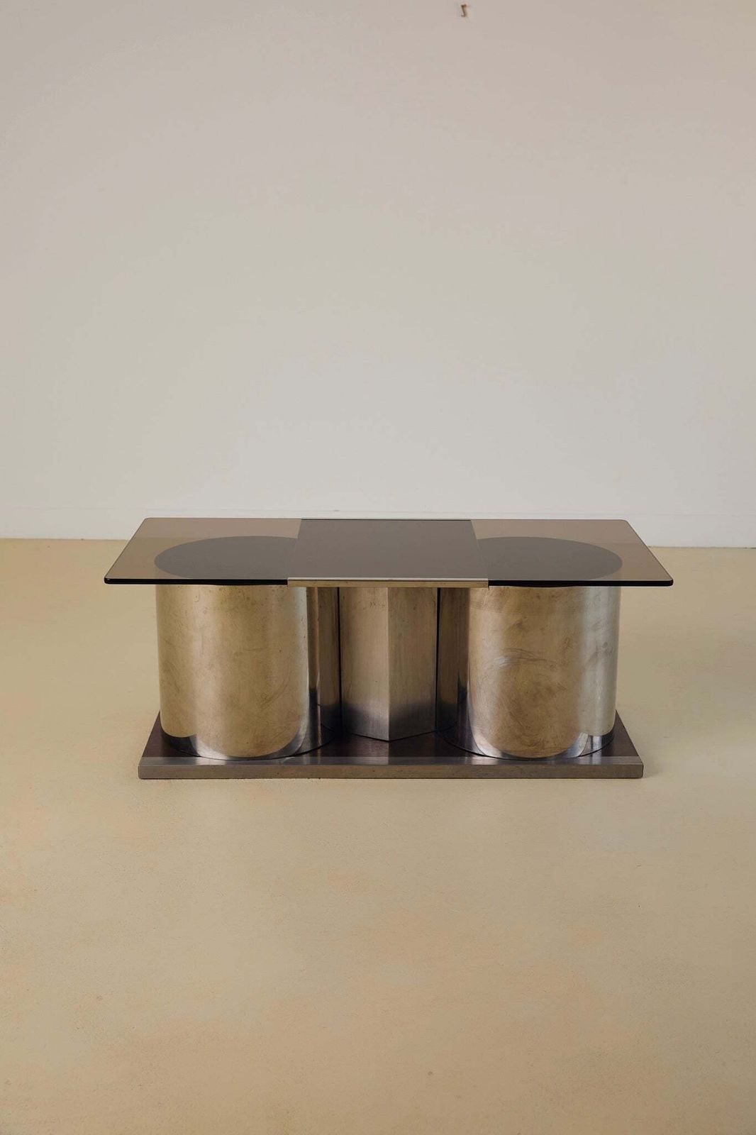 Chrome And Glass Coffee Table Forming Bar By Lodovico Acerbis photo for sale