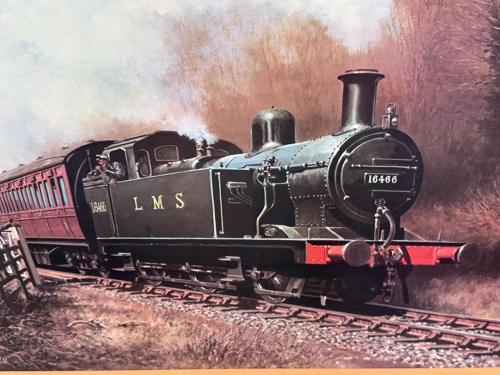 photo for sale Retro Set Of Three Large Vintage Steam Train Railway Prints Framed   2 X Breckon And 1 X Hawkins