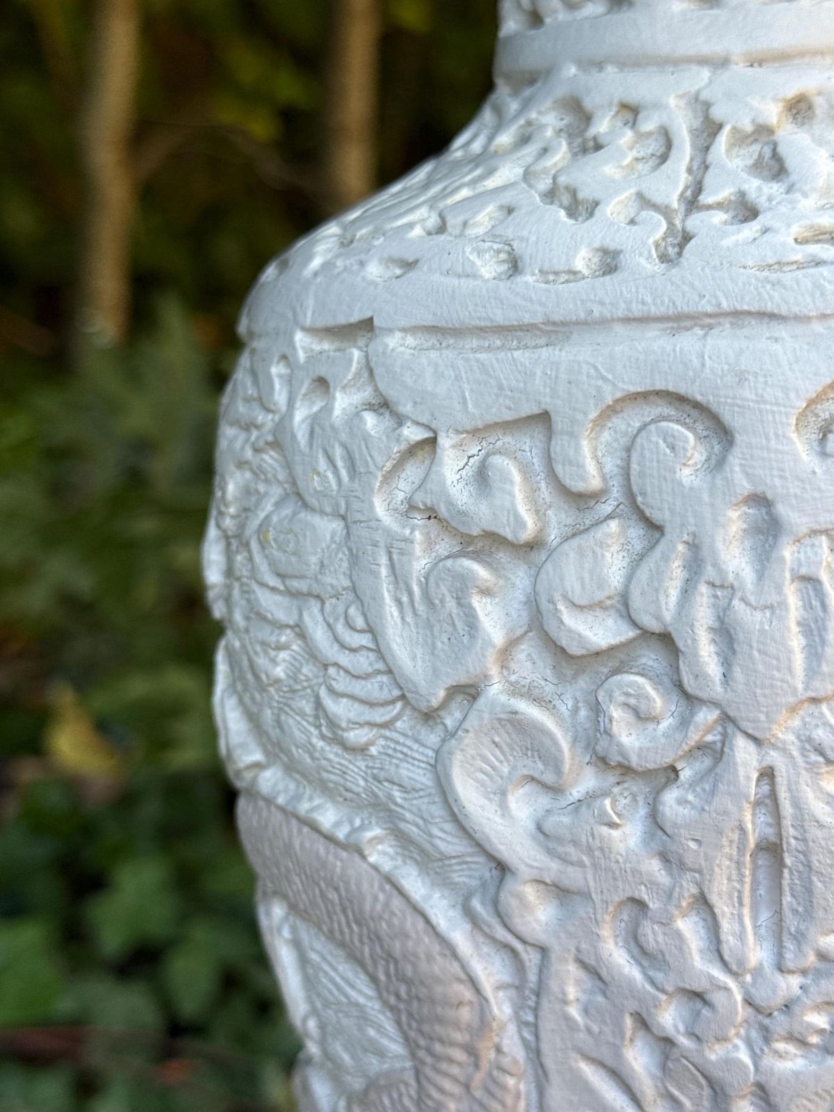 photo for sale Large Vintage Oriental Dragon Relief Table Lamp Chalk Painted Statement Piece   Working And Tested 46cm Tall