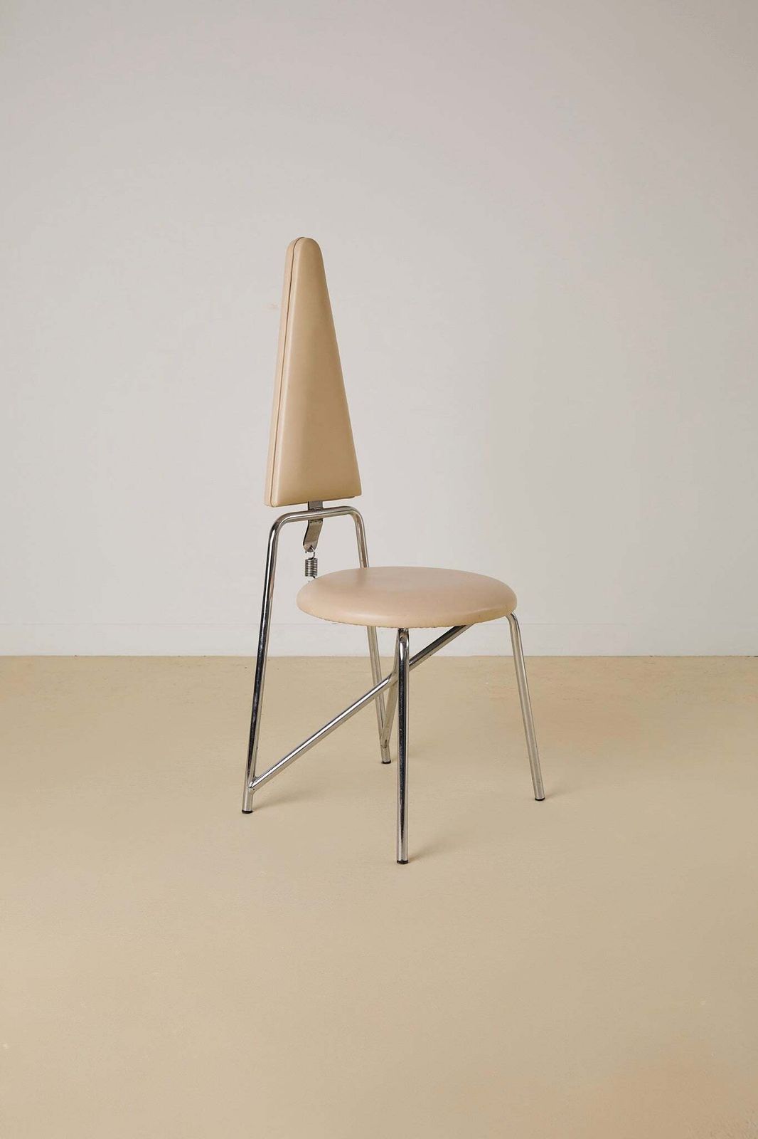 White Leather Geometric Dining Chairs By Rach Finazzi Set Of X4 photo vinterior