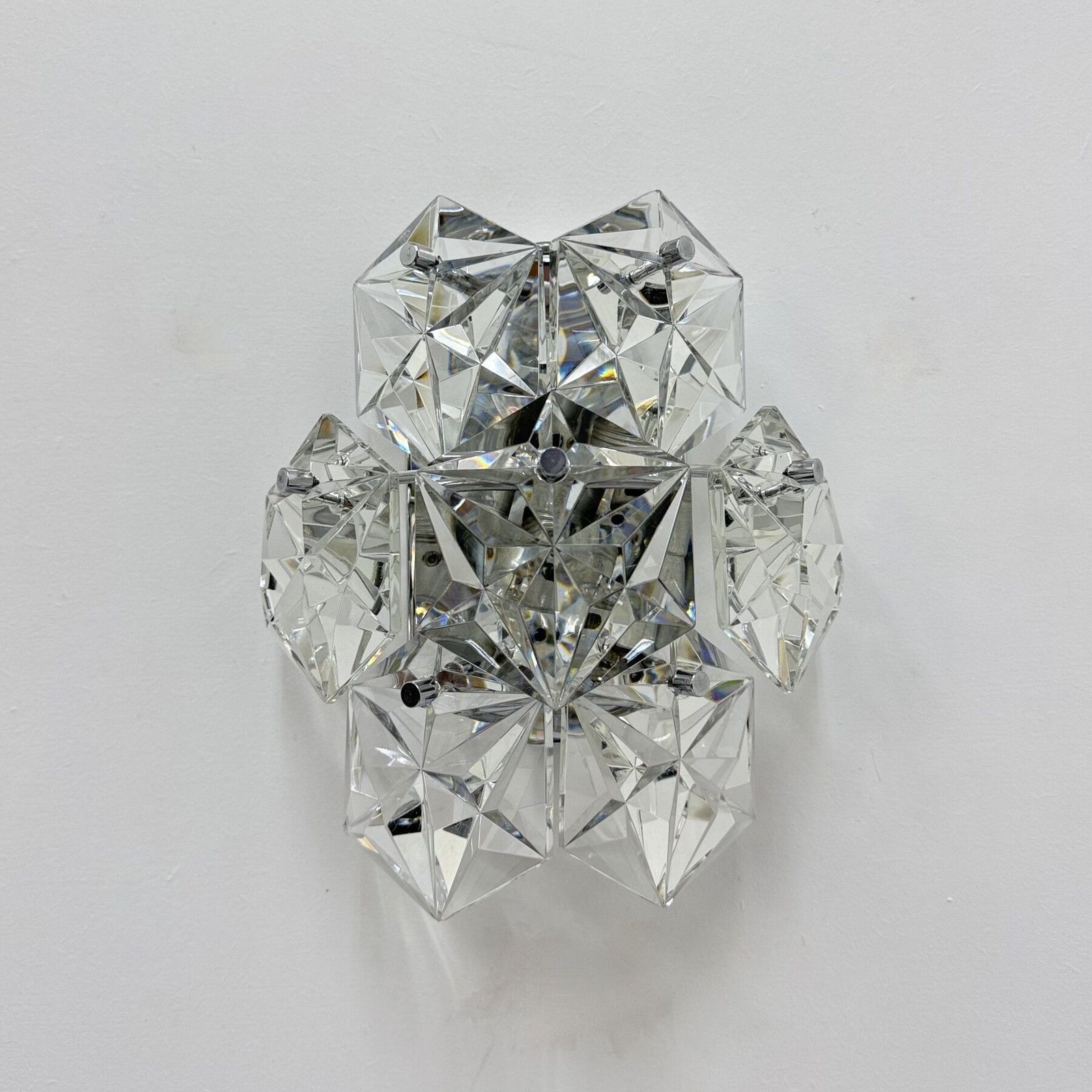 photo vintage Mid Century Crystal Sconce By Kinkeldey , Germany , 1970s