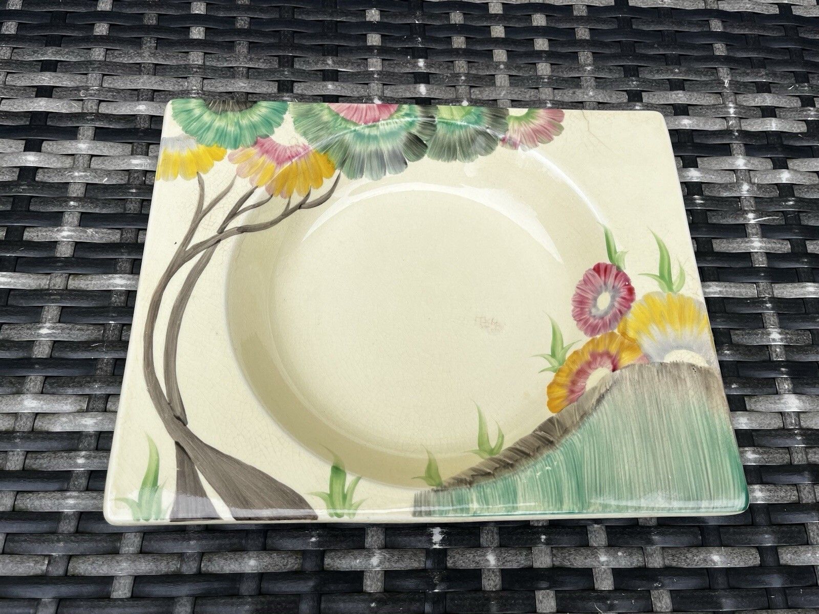 C1934 Art Deco Clarice Cliff Pottery Aurea Pattern 10.75" Biarritz Plate Dish