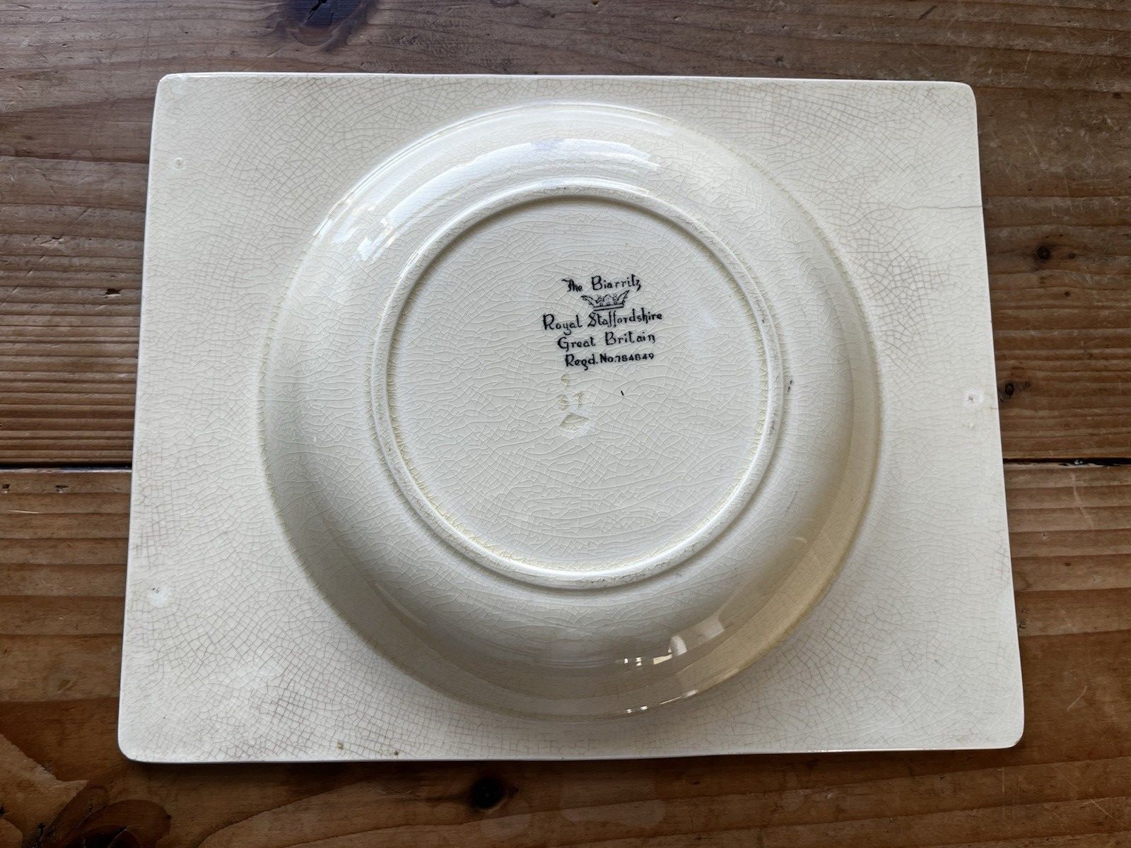 C1934 Art Deco Clarice Cliff Pottery Aurea Pattern 10.75" Biarritz Plate Dish photo for sale