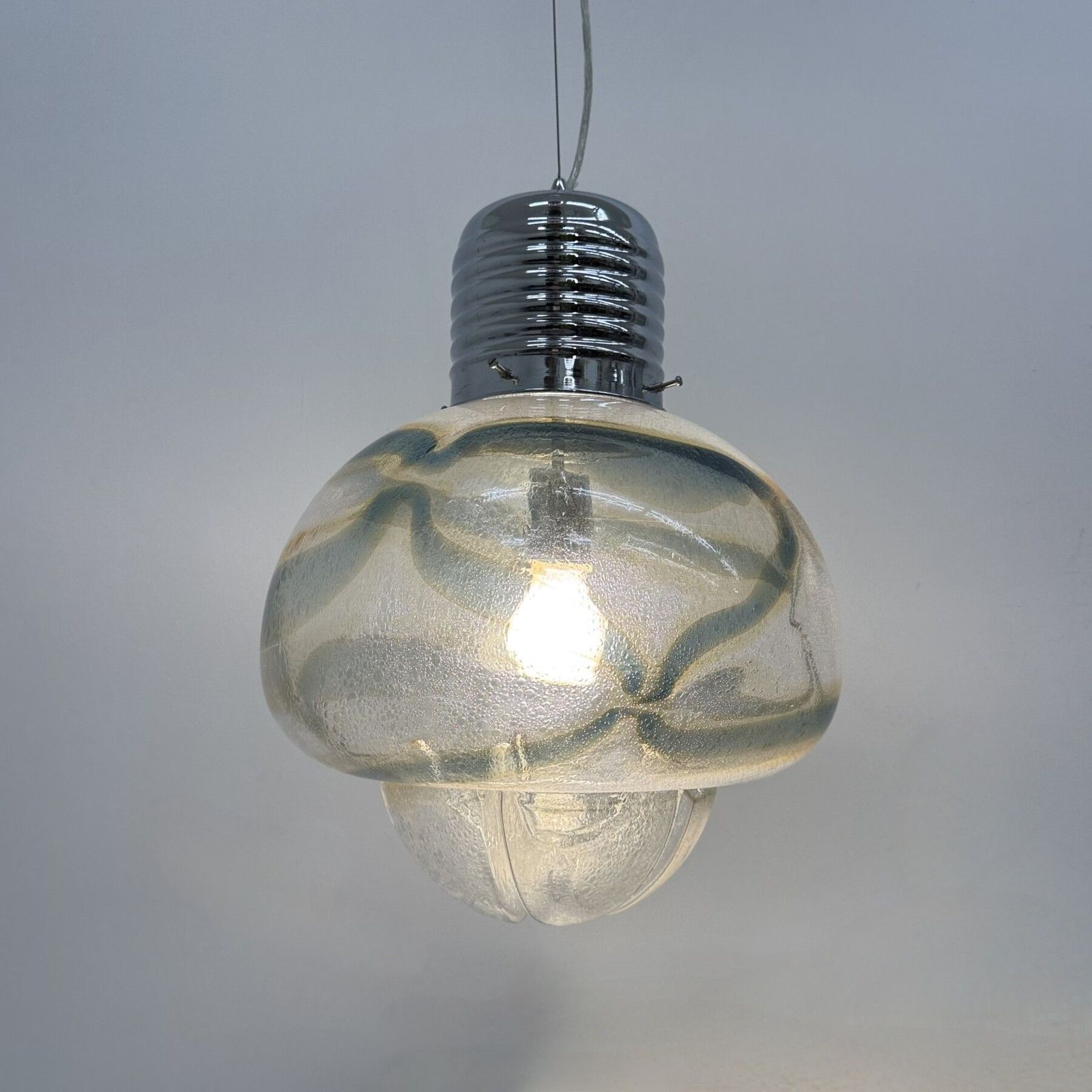 Large Mazzega Glass Hanging Lamp , 1970s , Italy photo 911.0