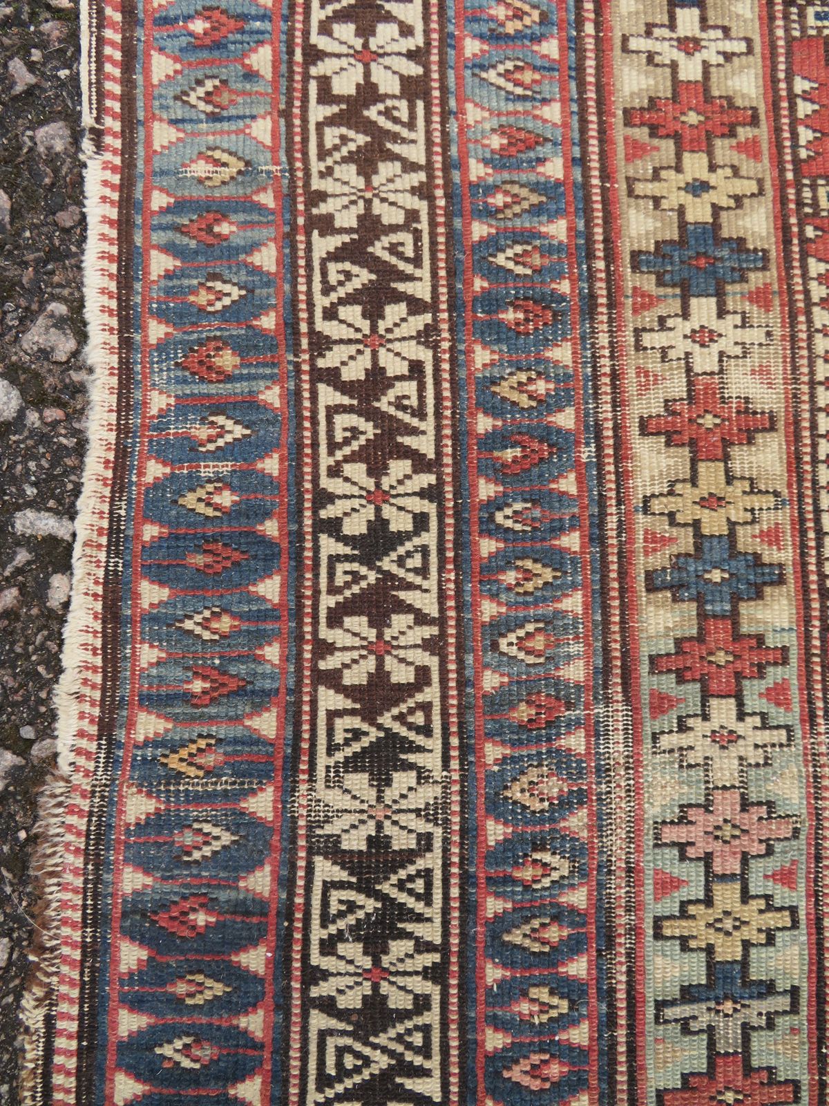 Distressed Antique Caucasian Daghestan Rug. 132cm X 102cm photo Textiles