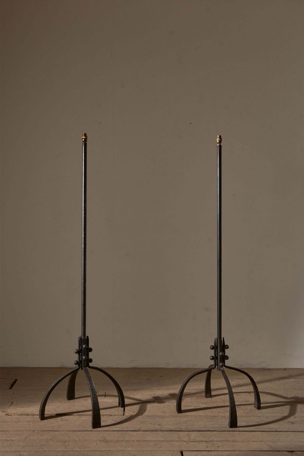 Pair Of Mid 20th Century Brutalist Floor Lamps