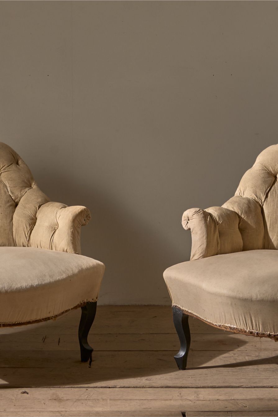 Pair Of Napoleon III Buttoned Tub Chairs photo furniture