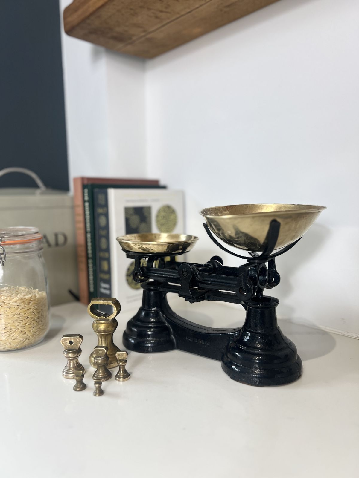 Vintage Cast Iron Scales With Weights photo furniture