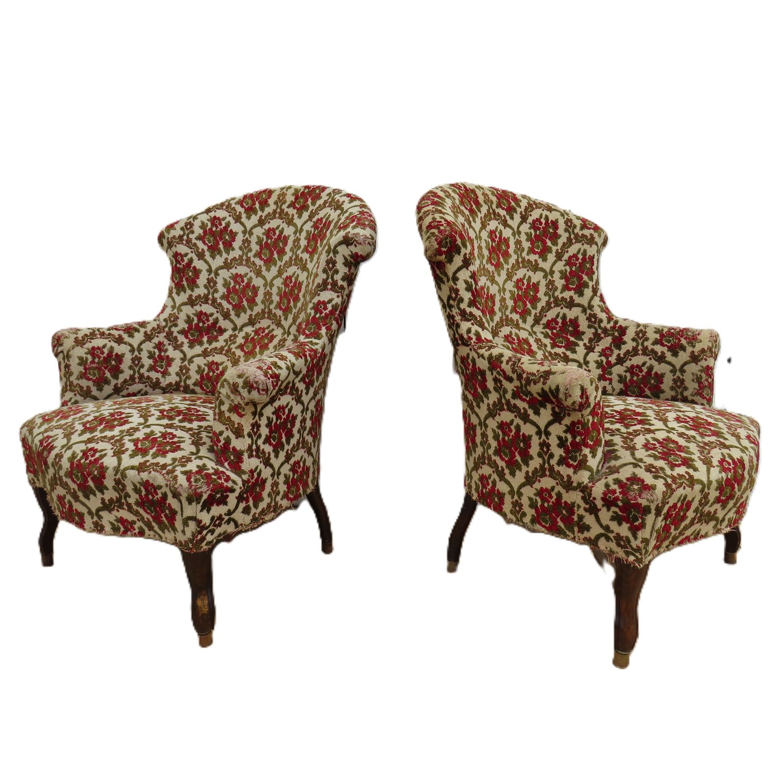 Pair Of Antique Napoleon III Tub Armchairs